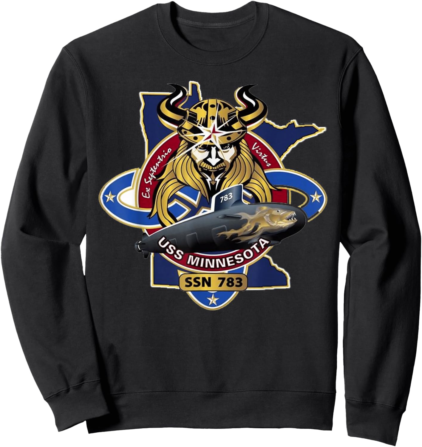 Submarine Veteran SSN-783 USS Minnesota U-boat Sweatshirt - Sweatshirt | Black