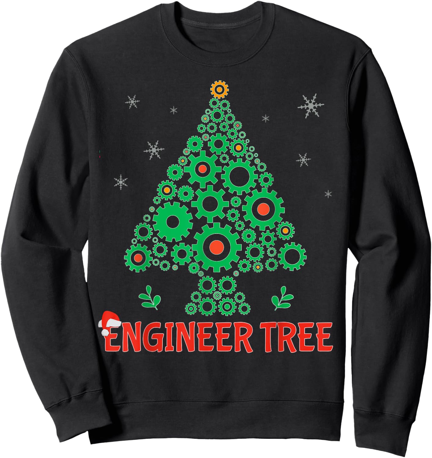 Christmas Engineer tree | Mechanical Engineering Gift Sweatshirt - Sweatshirt | Black