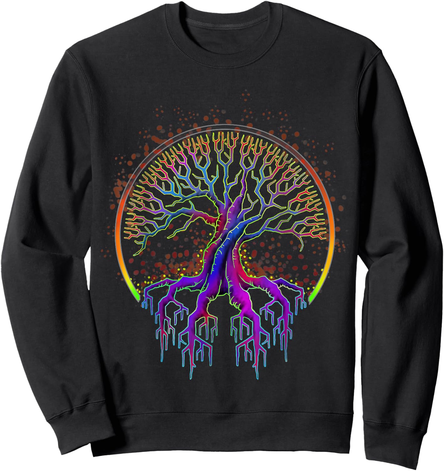 Trippy Tree of Life Gift The Tree of Life Sweatshirt - Sweatshirt | Black