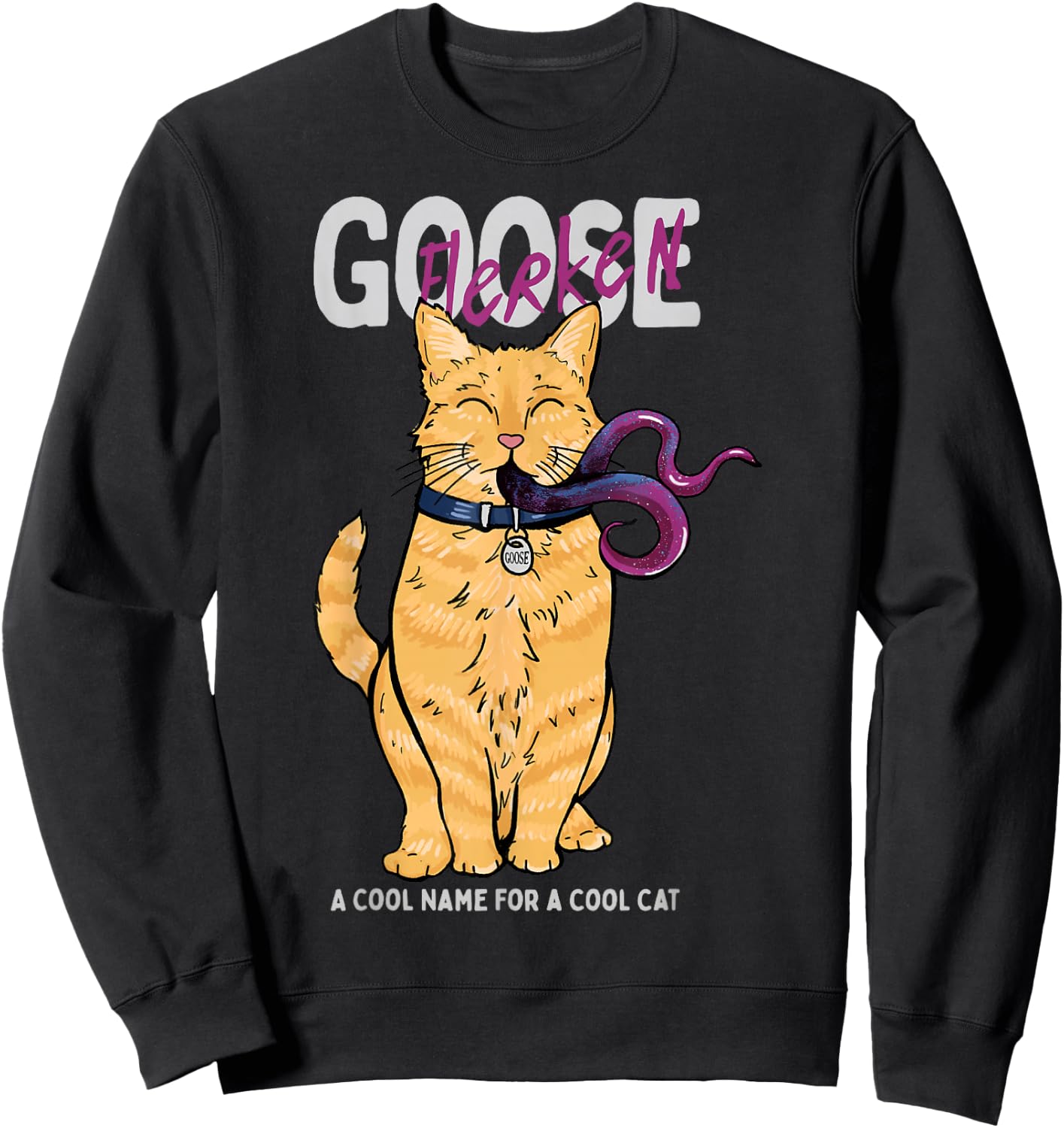 Captain Marvel Goose Cool Name For A Cat Cartoon Style Sweatshirt - Sweatshirt | Black