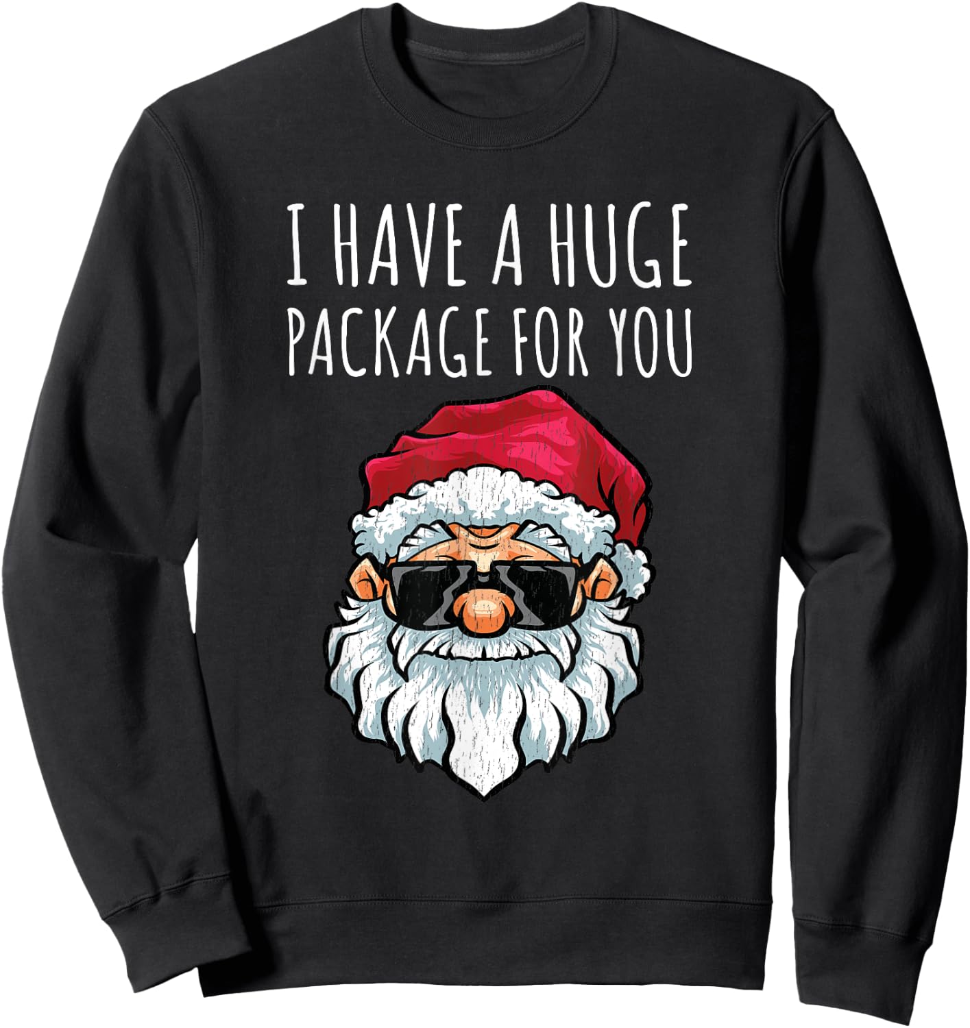Dirty Christmas Shirt Naughty Raunchy Shirt Package Sweatshirt - Sweatshirt | Black