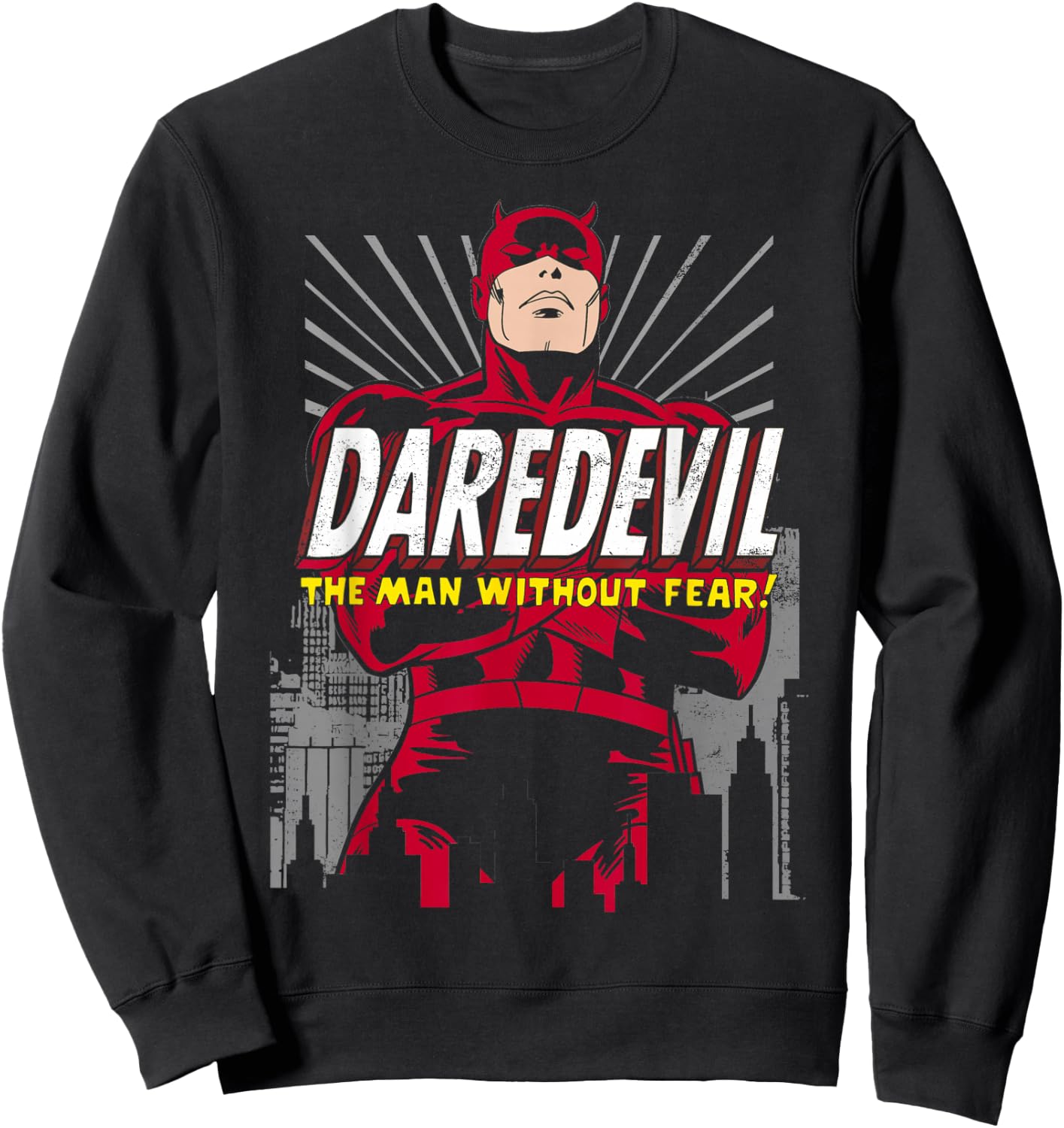 Marvel Daredevil The Man Without Fear! Retro Graphic Sweatshirt - Sweatshirt | Black