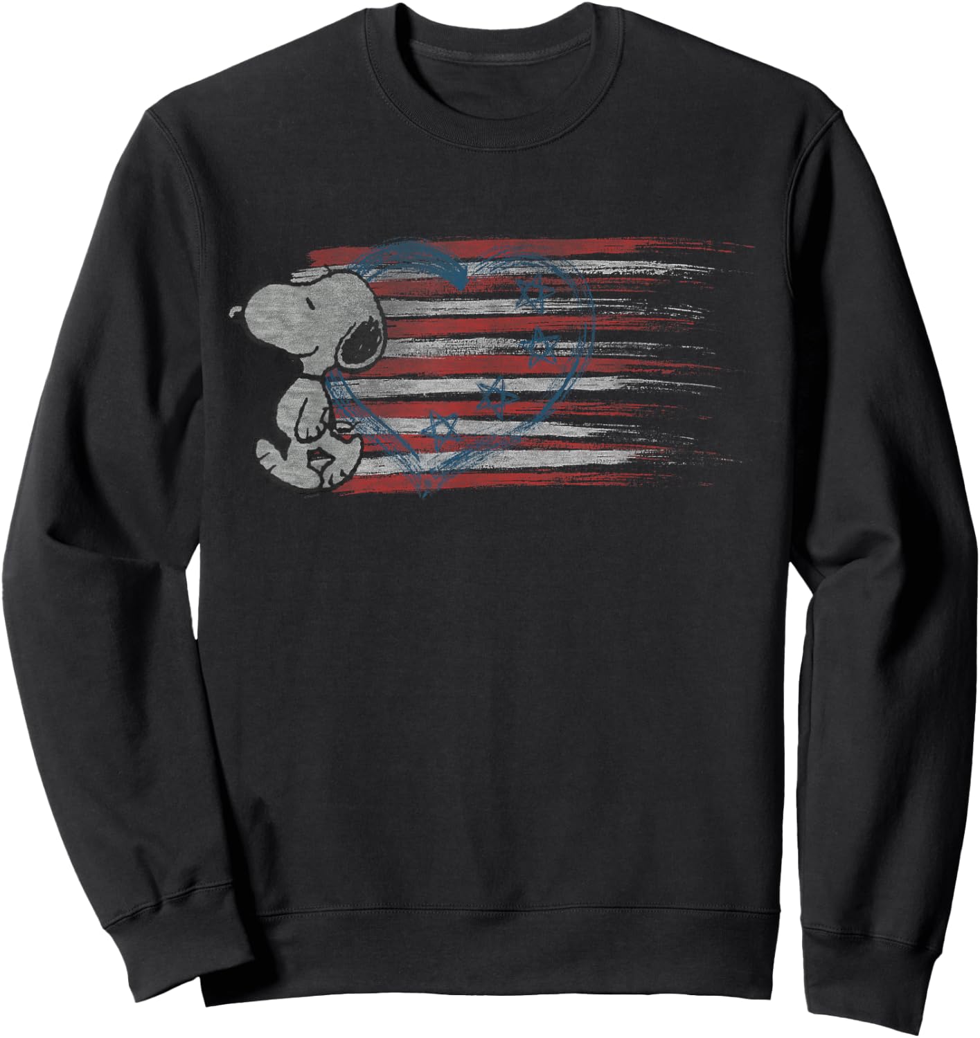 Peanuts Snoopy American Heart Sweatshirt - Sweatshirt | Black