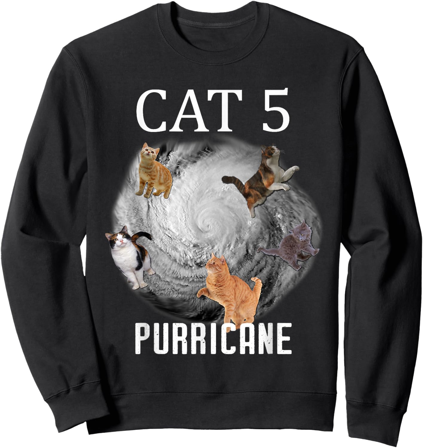 Hurricane Cat Funny Purricane Hurricane Women's Sweatshirt - Sweatshirt | Black