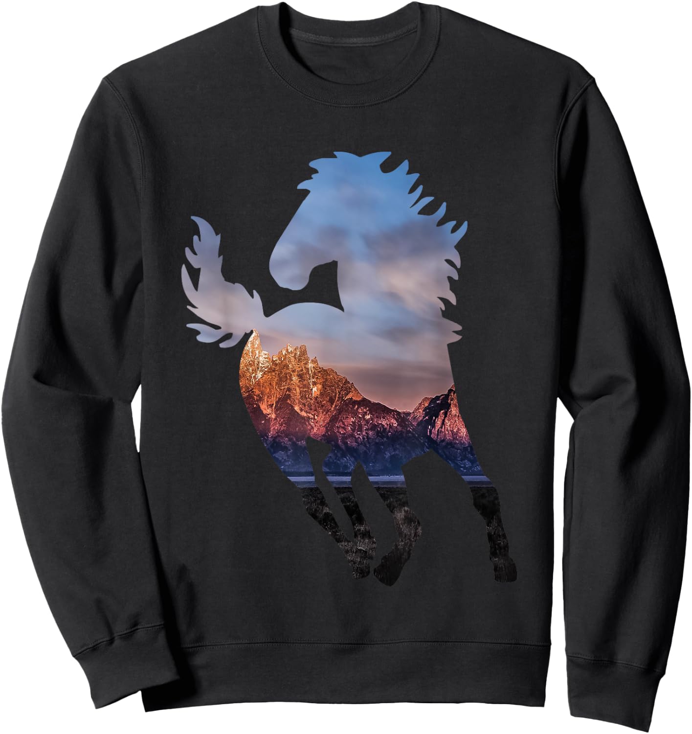 Wild Mustang Horse Shirt Western Horse Gift Horse Lovers Sweatshirt - Sweatshirt | Black