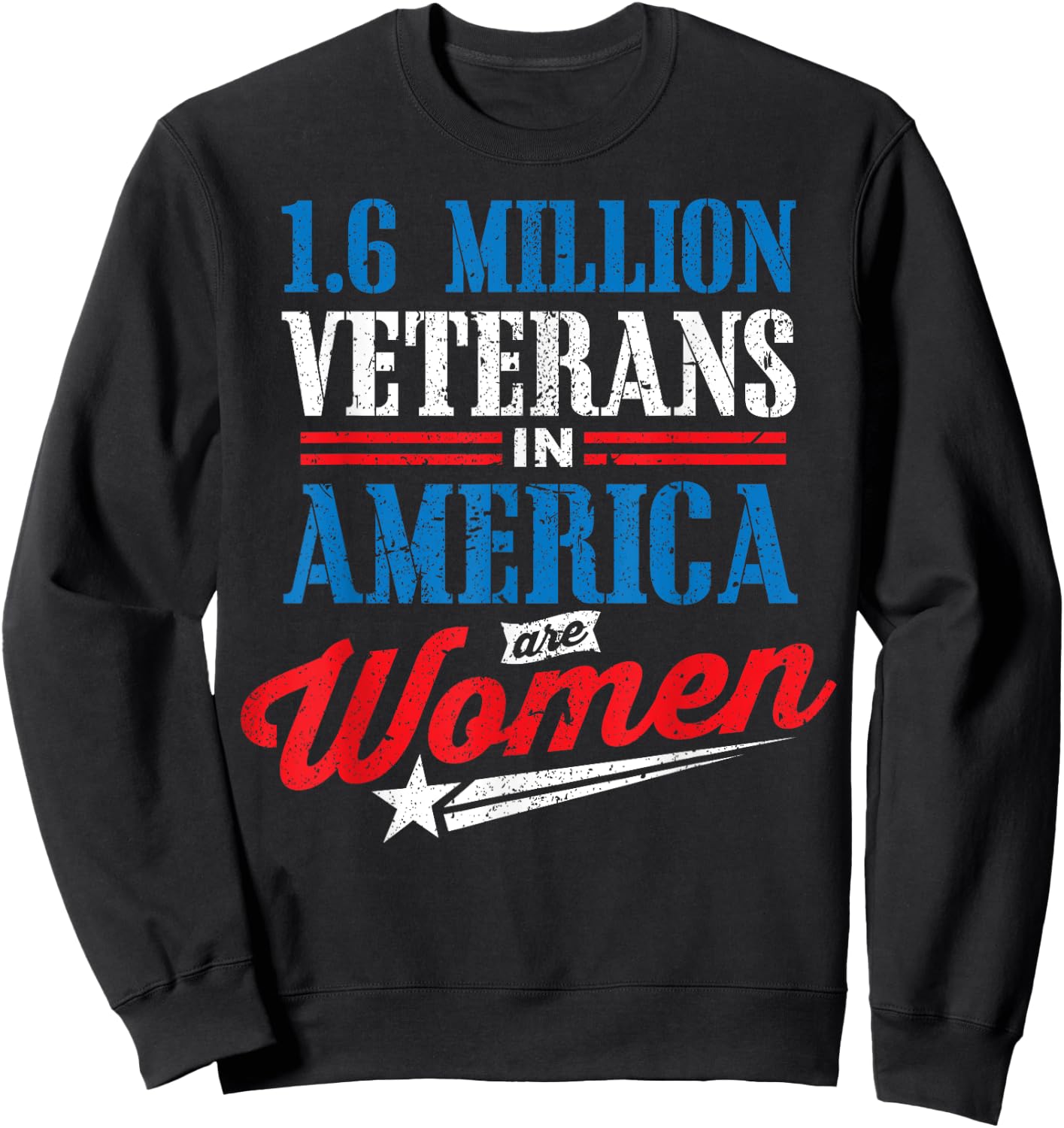 1.6 Million Female Veteran Women Veterans Day Sweatshirt - Sweatshirt | Black