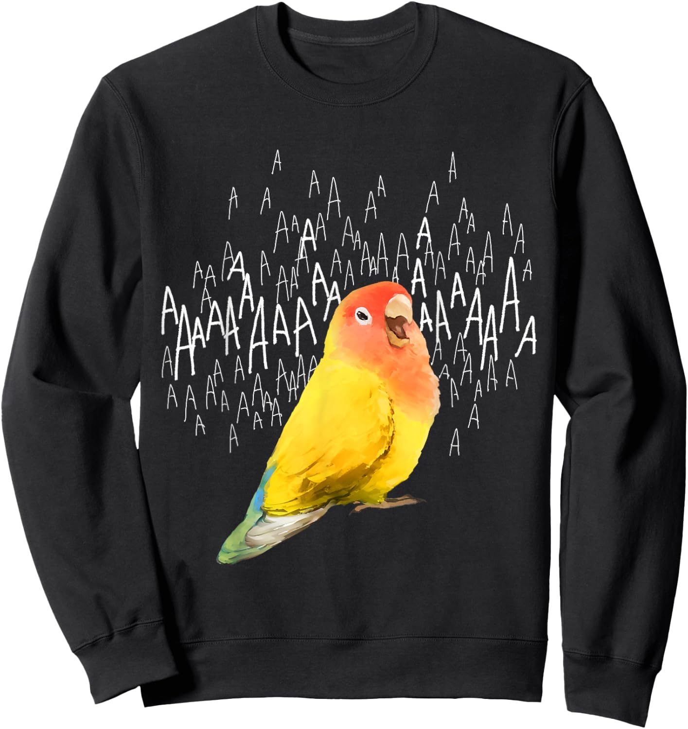 Screaming Lovebird (Yellow Peachfaced) Sweatshirt - Sweatshirt | Black
