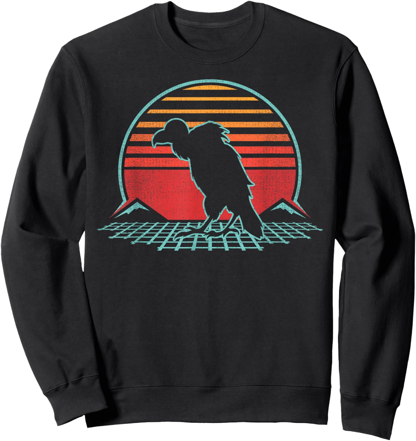 Vulture Lover Bird Animal Retro Vintage 80s Style Sweatshirt - Sweatshirt | Black
