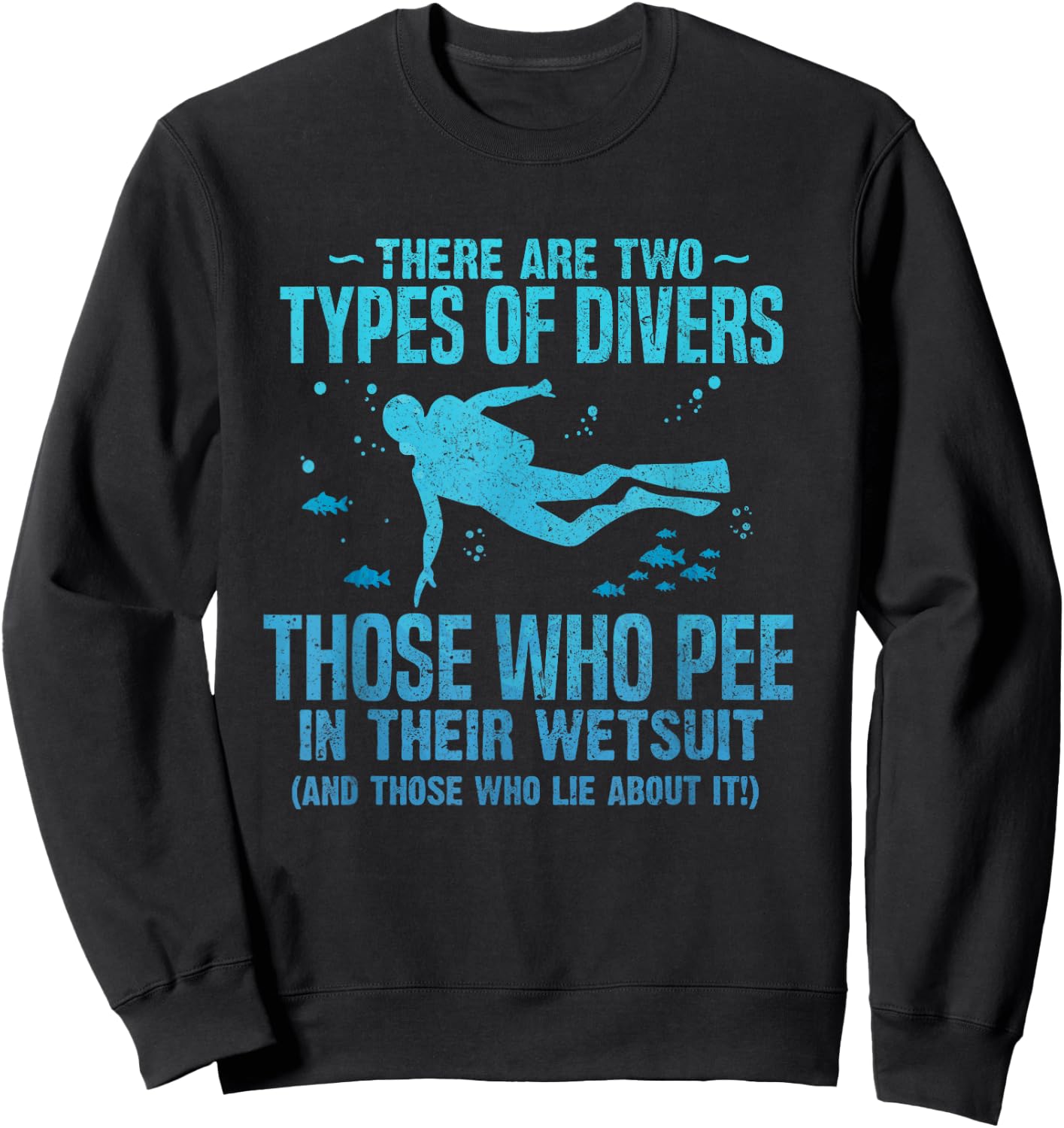 Diver pee wetsuit two Types Scuba Diving Freediving design Sweatshirt - Sweatshirt | Black