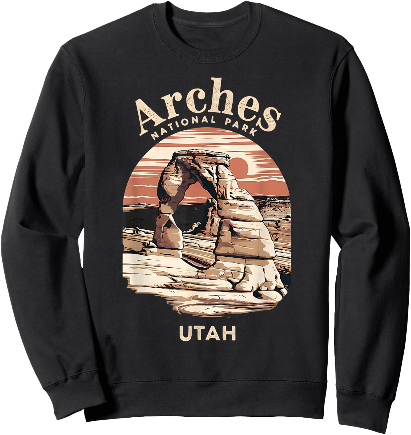 Stunning Desert Landscape Arches National Park Utah Sweatshirt - Sweatshirt | Black