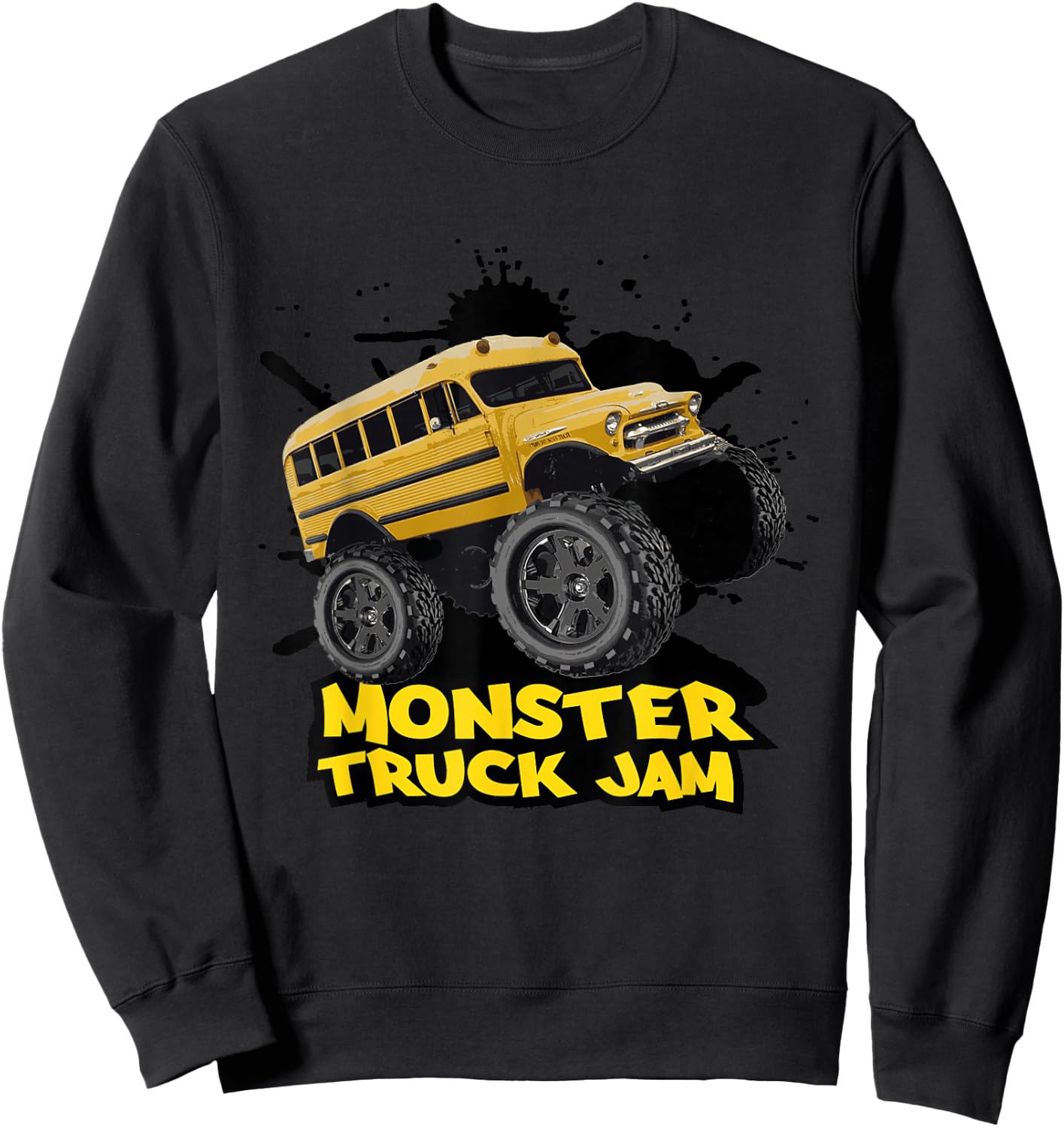 Monster Truck School Bus Sweatshirt - Sweatshirt | Black