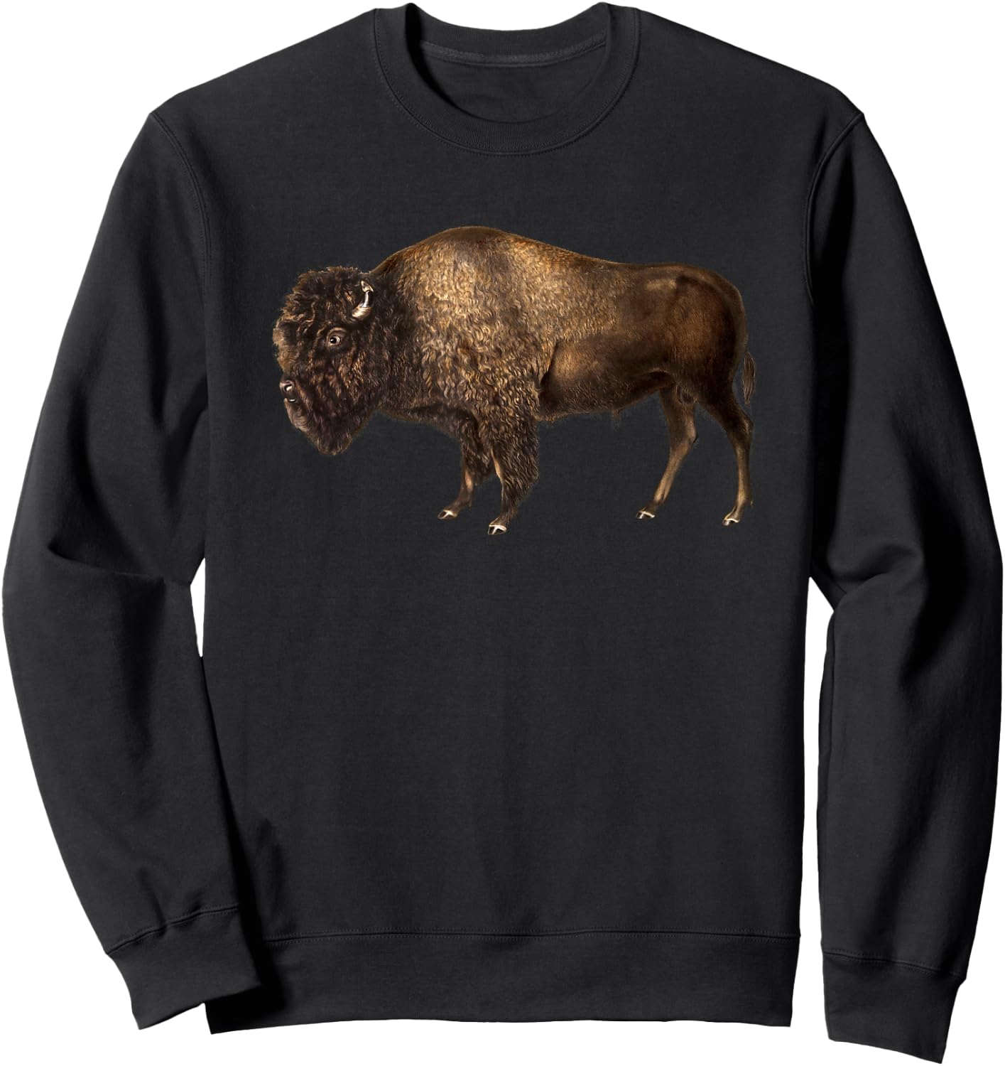 Buffalo Vintage Retro American Bison Sweatshirt - Sweatshirt | Black