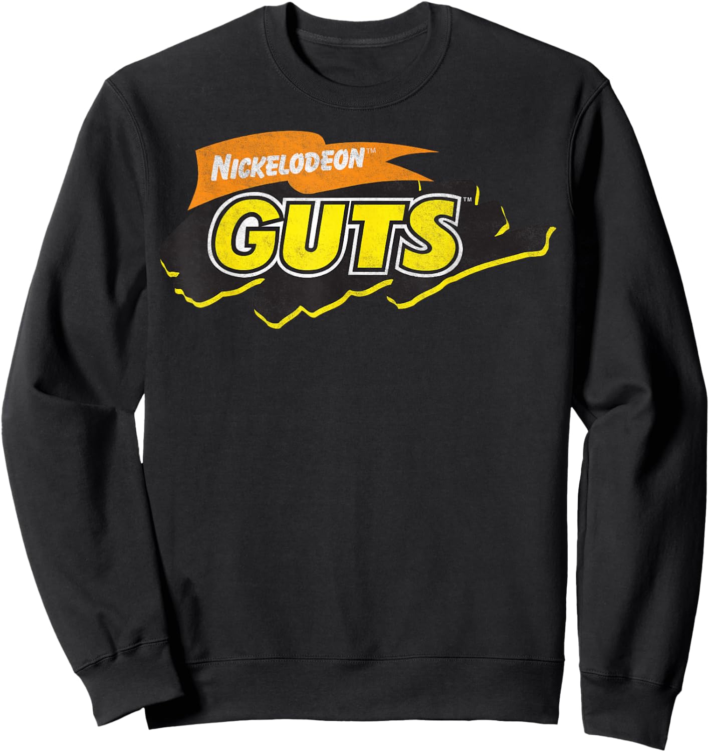 Guts Logo Nickelodeon Classic Vintage Title Sweatshirt - Sweatshirt | Black