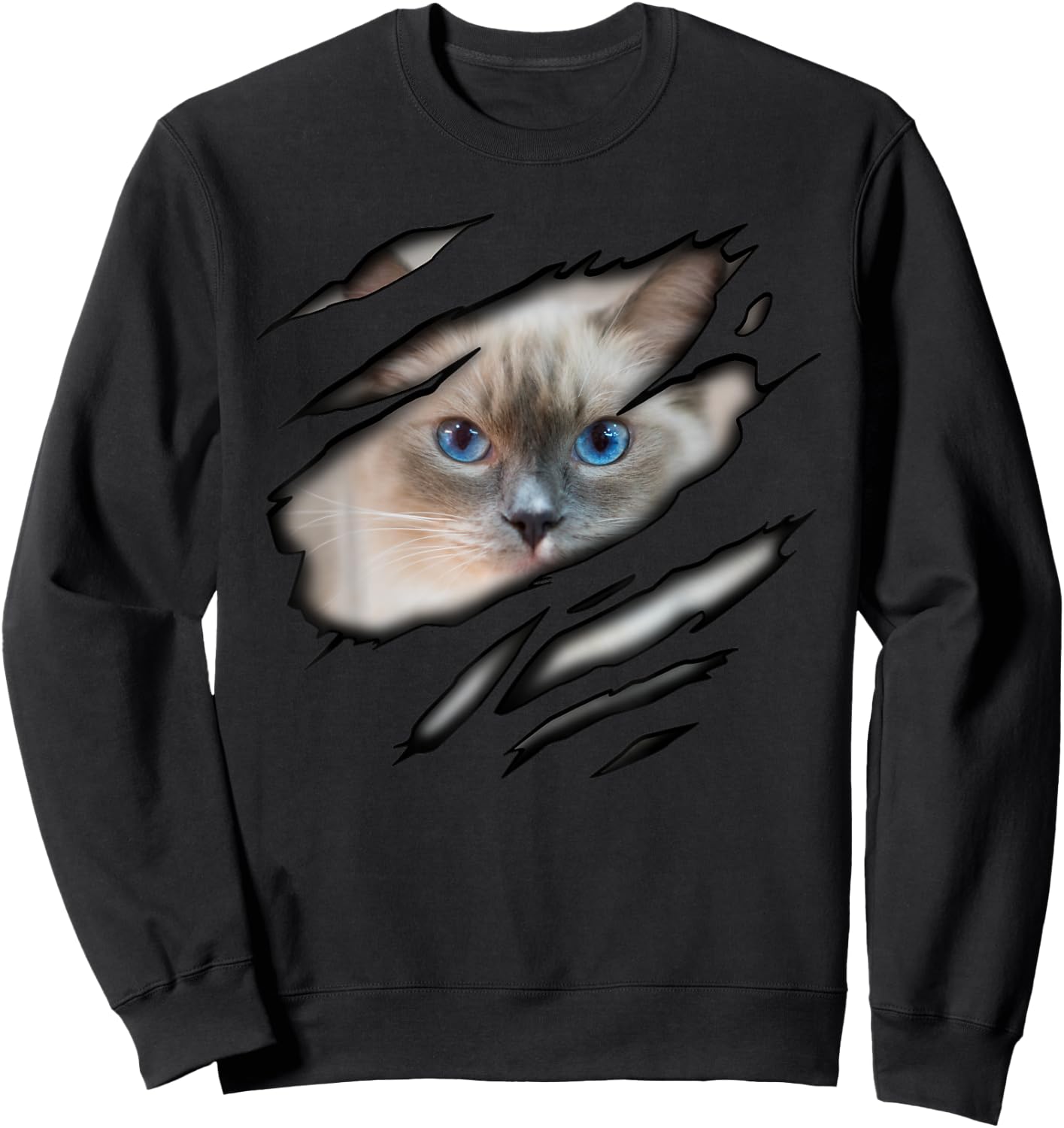 Ragdoll Cat in me design, Cadesign, Purebred Cat Women Girls Kids Sweatshirt - Sweatshirt | Black