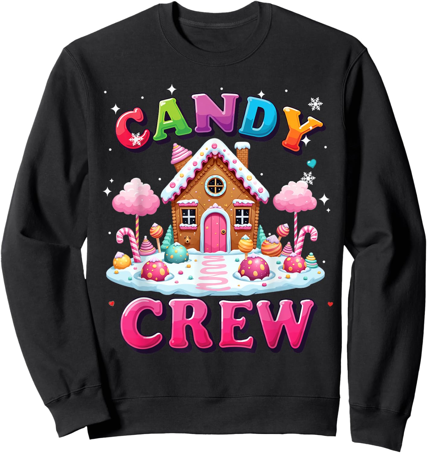 Candy Land Candy Crew Decorations Sweetie Candy Squad Xmas Sweatshirt - Sweatshirt | Black