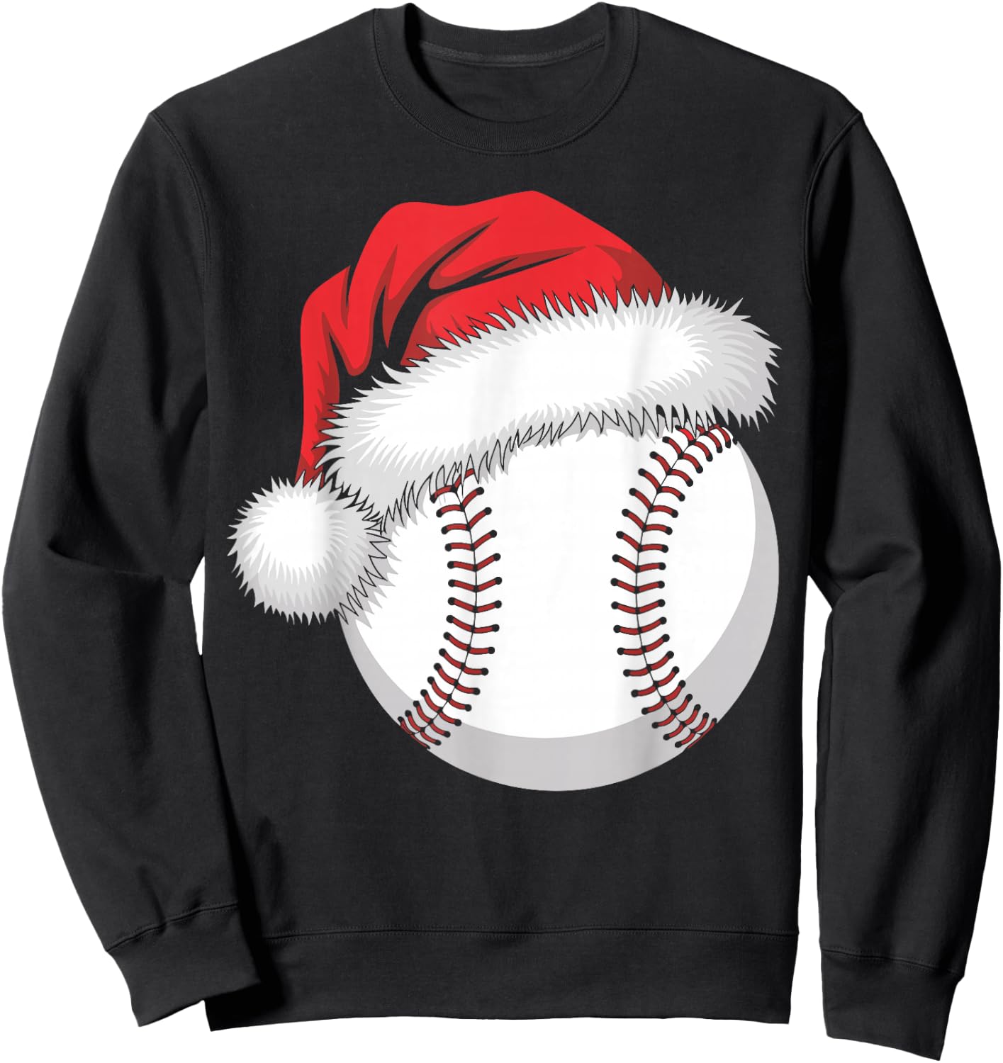 Santa Baseball player Funny Baseball Player Christmas Sweatshirt - Sweatshirt | Black