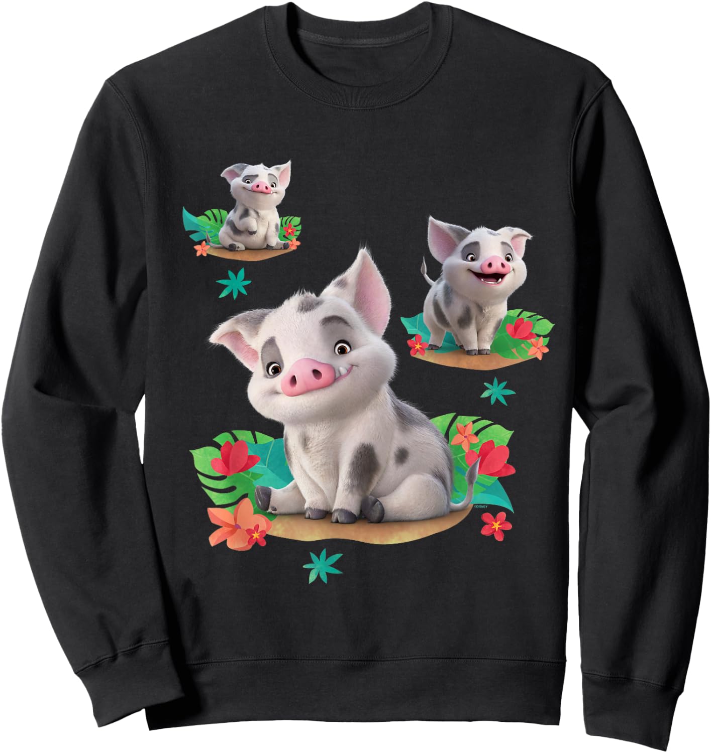 Disney Moana 2 Pua The Pig Cute Character Poses Sweatshirt - Sweatshirt | Black