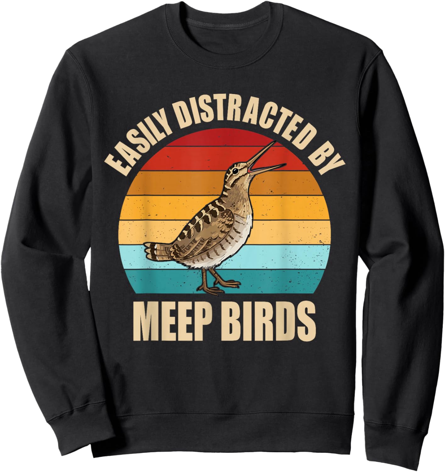 Meep Bird Saying Meep Bird Meme Vintage American Woodcock Sweatshirt - Sweatshirt | Black