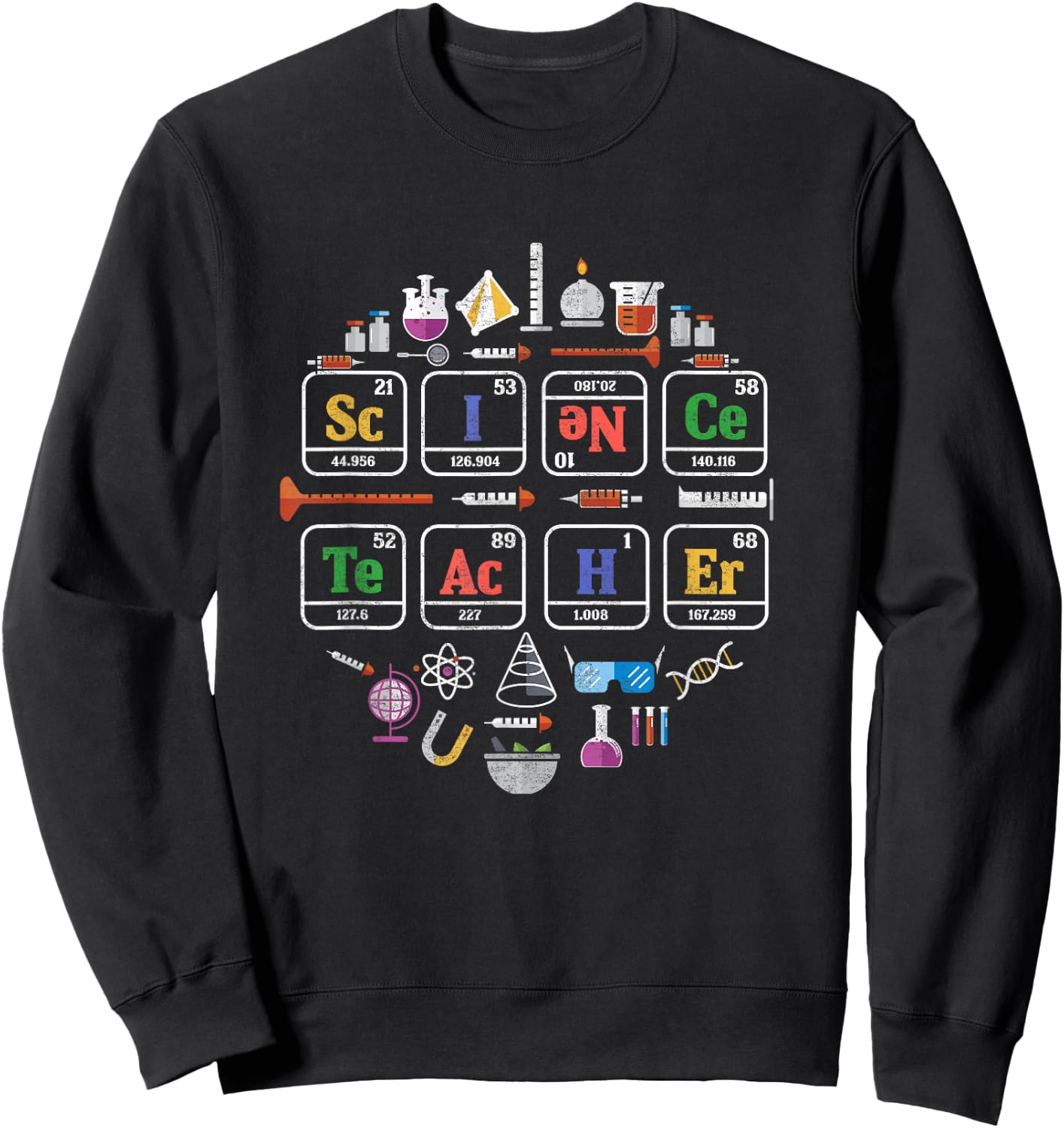 Science Teacher Periodic Table Chemistry Elements Xmas Gift Sweatshirt - Sweatshirt | Black