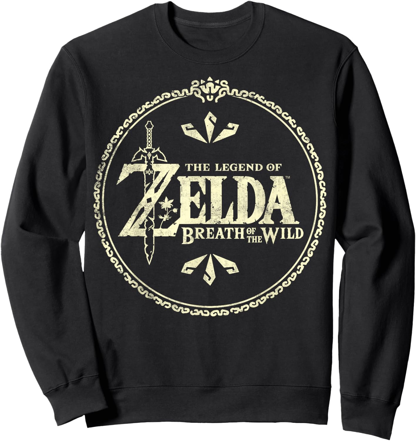 Nintendo Zelda Breath of the Wild Fancy Logo Graphic Sweatshirt - Sweatshirt | Black
