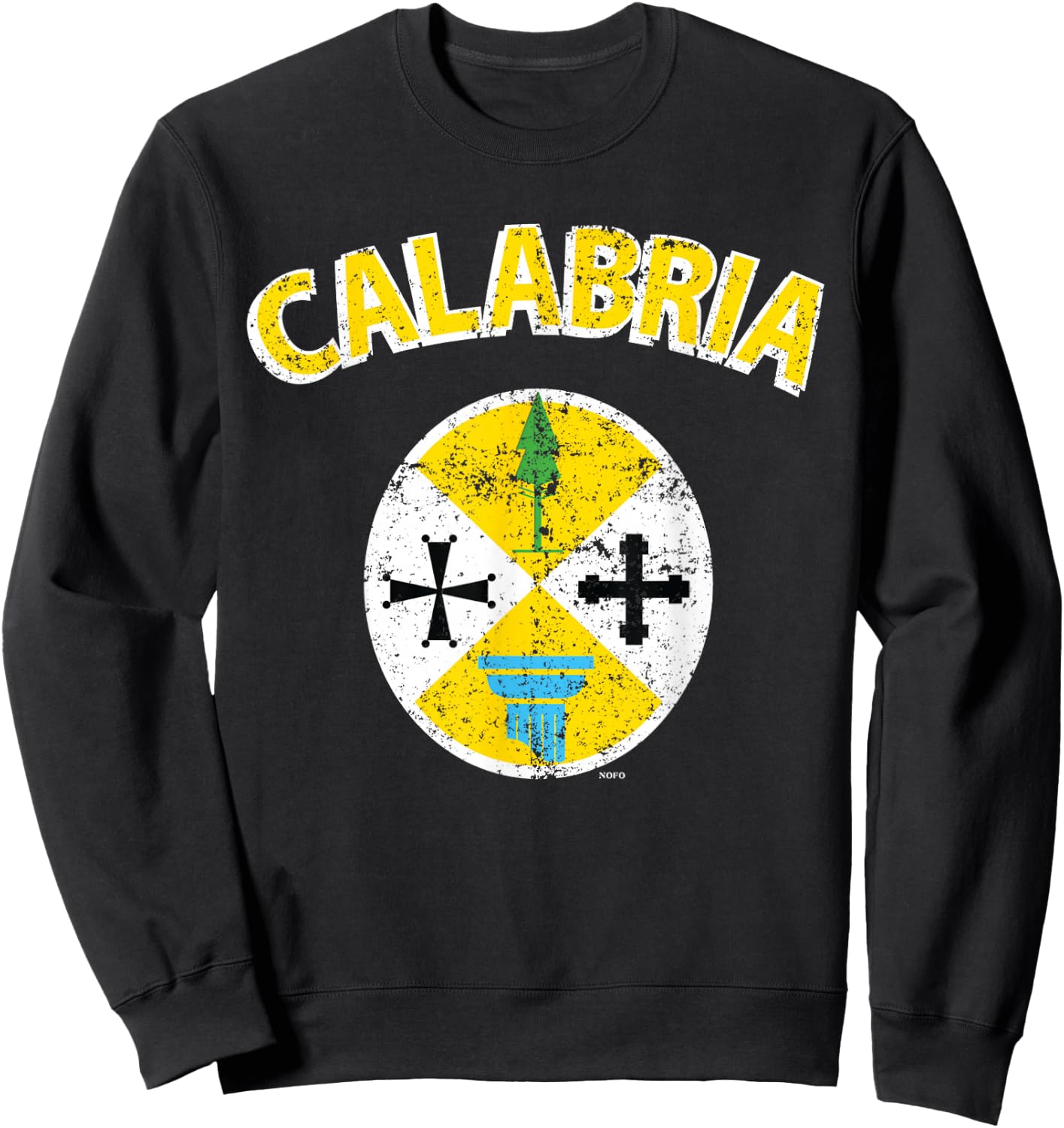 Calabria Italia Flag, Calabrian Italy Italian Region Sweatshirt - Sweatshirt | Black