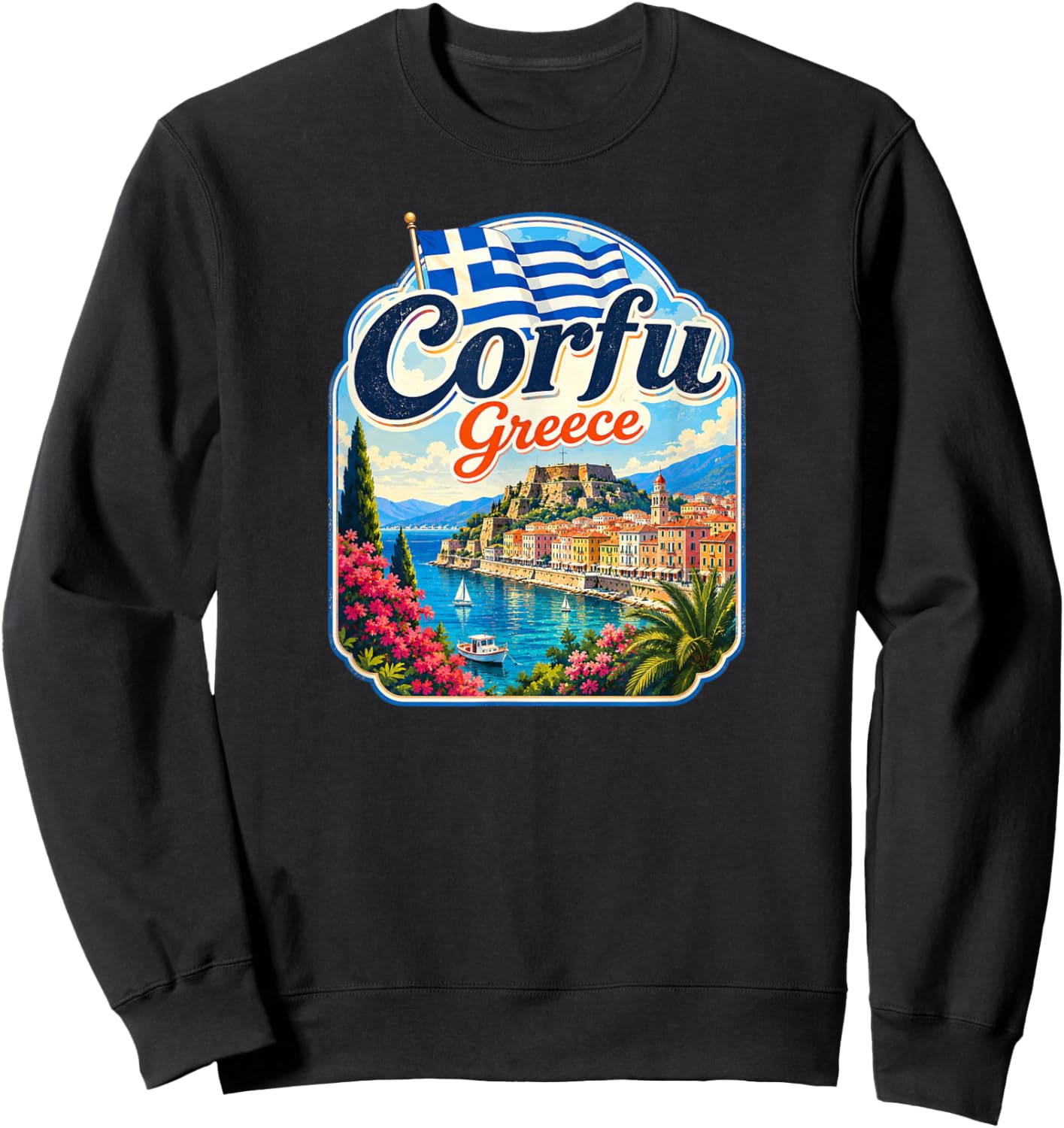 Corfu Island Greece Corfu Sweatshirt - Sweatshirt | Black