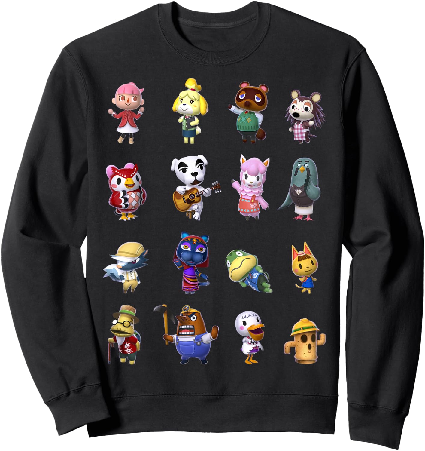 Animal Crossing Villagers Line Up Graphic Sweatshirt - Sweatshirt | Black
