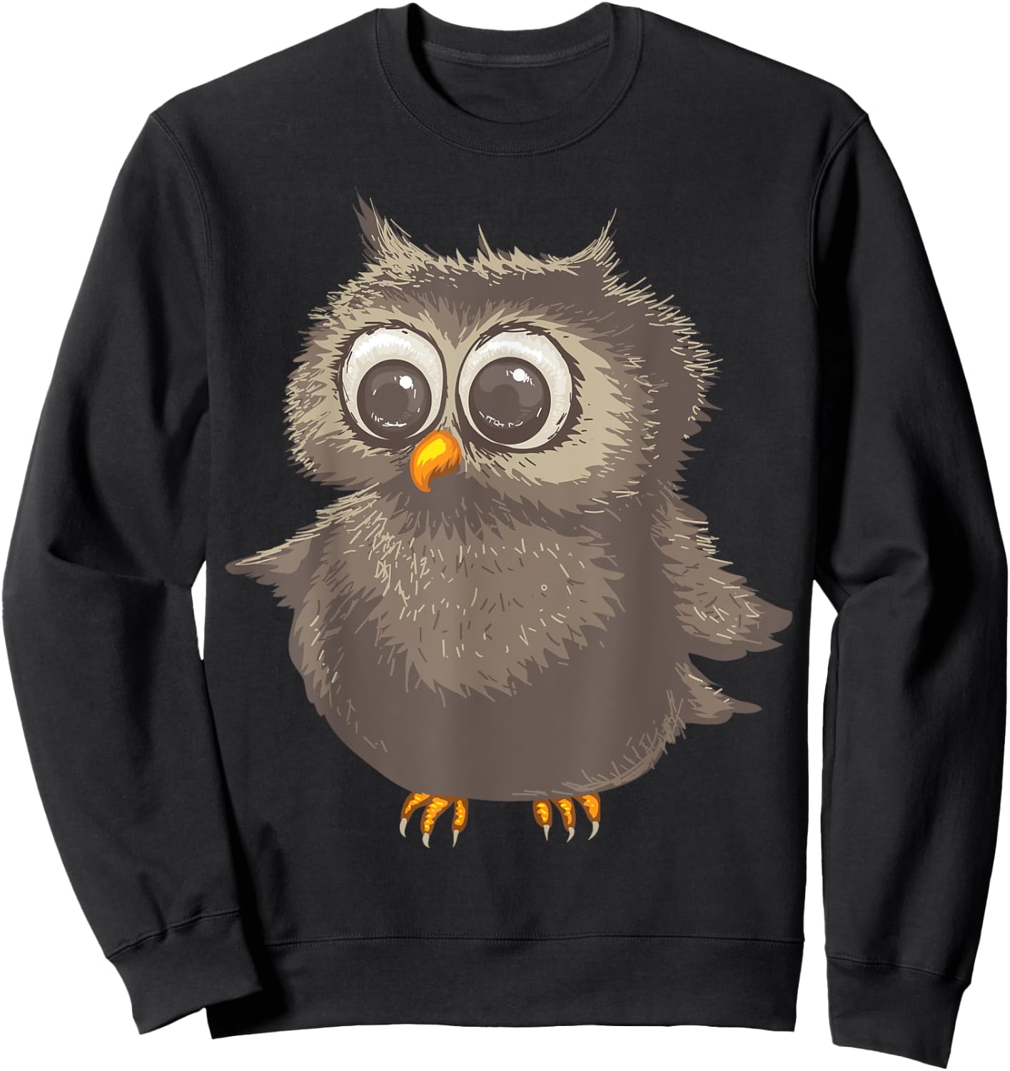 Funny Brown Owl | Cool Happy Big Owl Lovers Gift Sweatshirt - Sweatshirt | Black