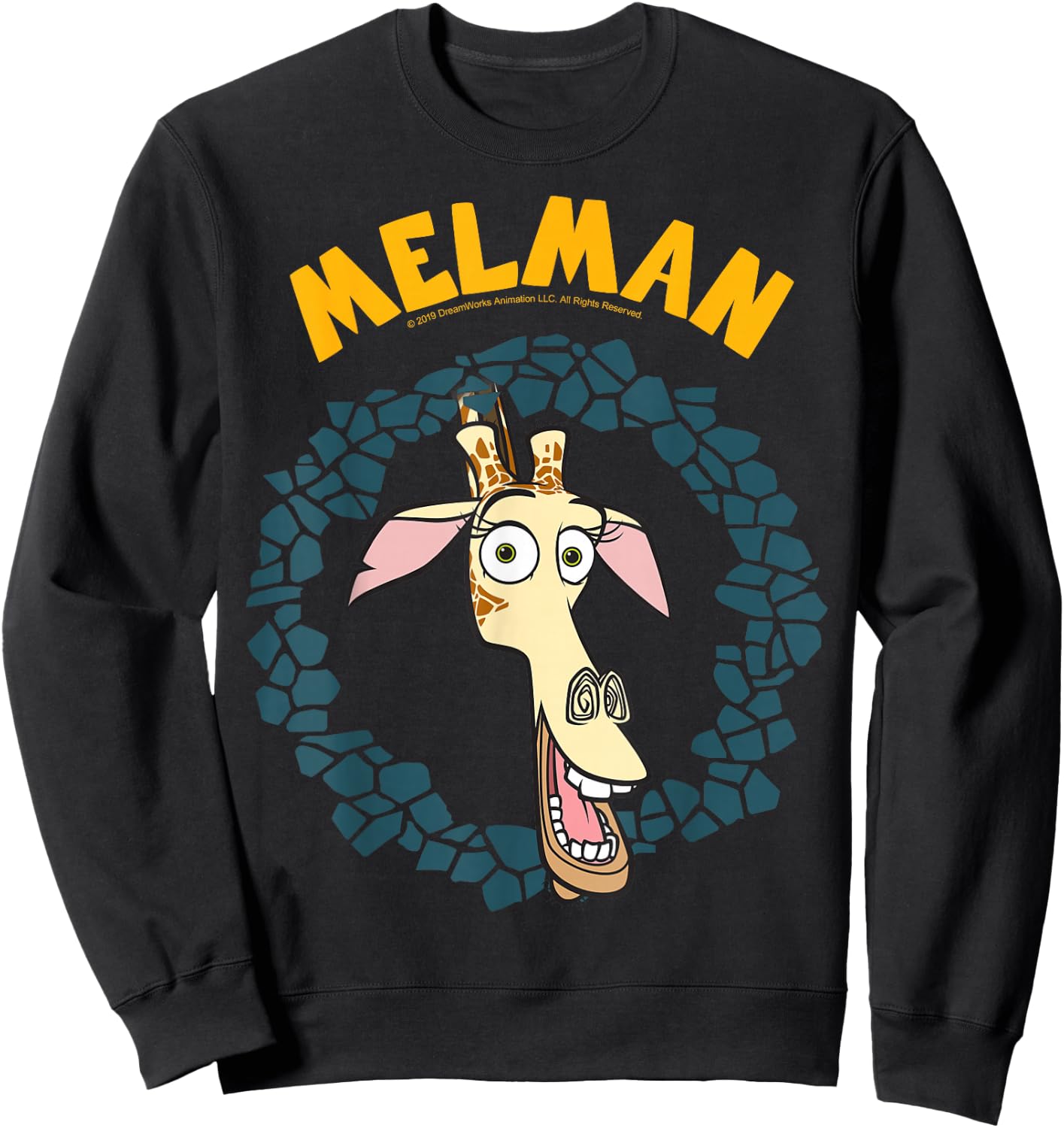 Madagascar Melman Large Circle Portrait Sweatshirt - Sweatshirt | Black