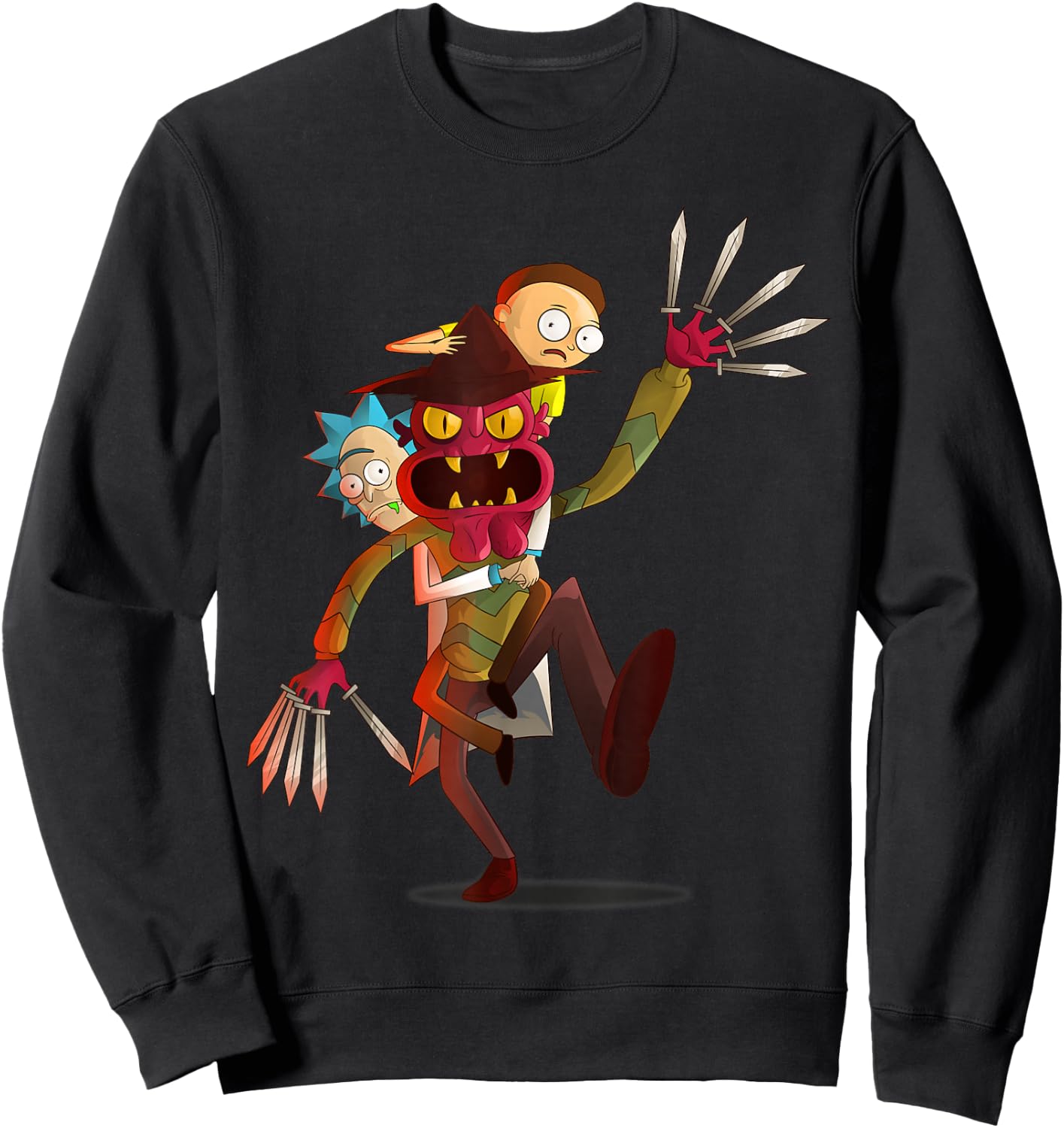 Mademark x Rick and Morty - Rick and Morty Shirt a Nightmare on Scary Street Sweatshirt - Sweatshirt | Black