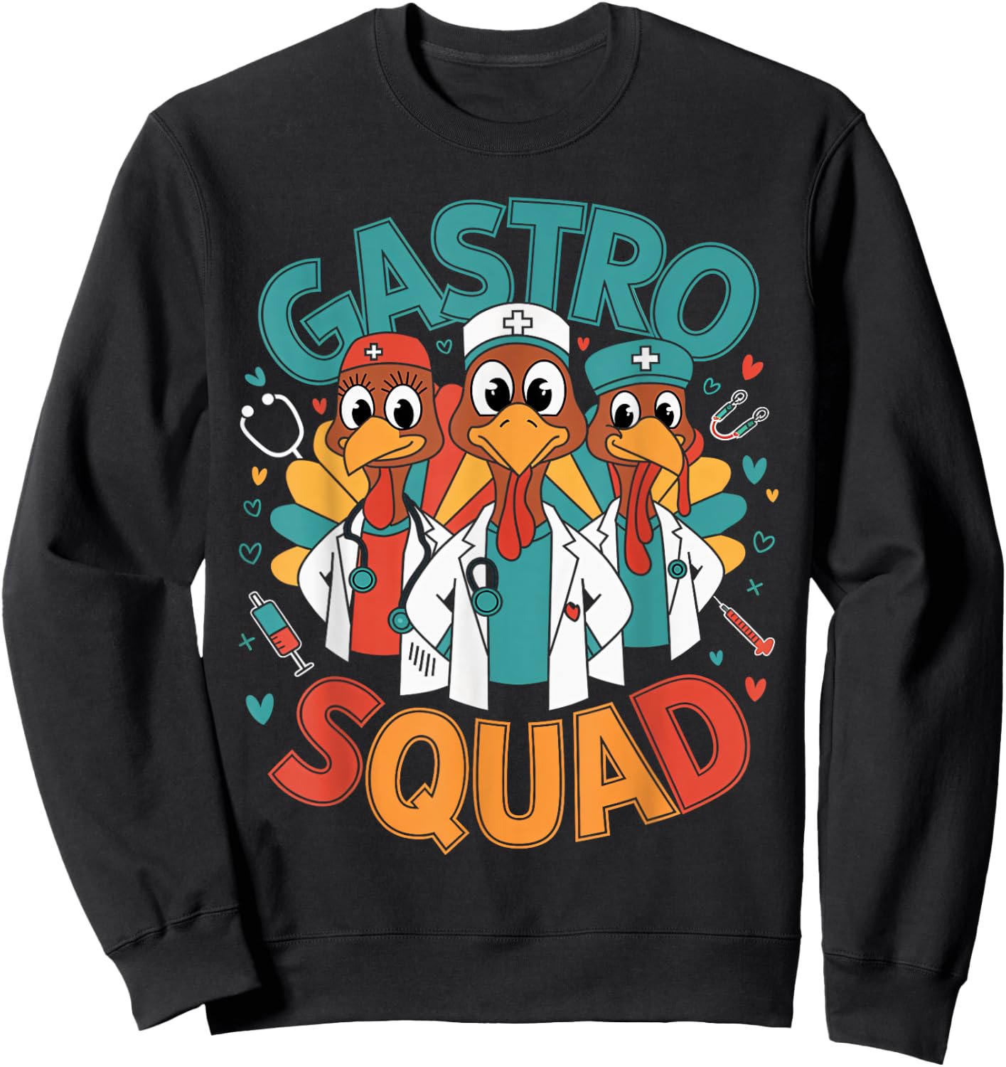 Gastro Squad Gastroenterology Thanksgiving Nurse Doctor Fall Sweatshirt - Sweatshirt | Black