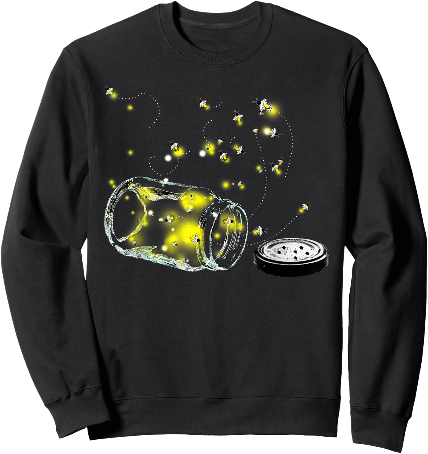 Fireflies Escaping The Mason Jar Trendy Sweatshirt - Sweatshirt | Black