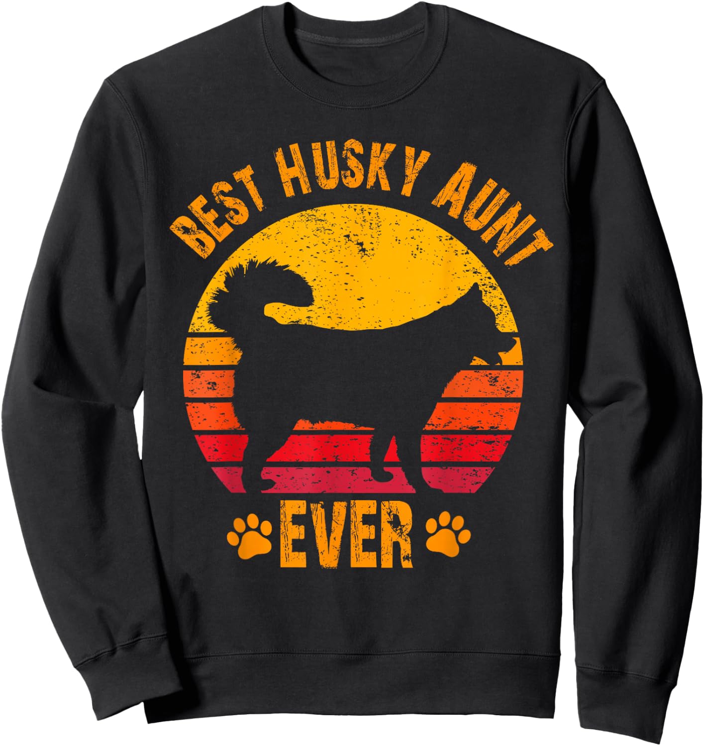 Best Husky Aunt Ever Funny Gift Auntie Sweatshirt - Sweatshirt | Black