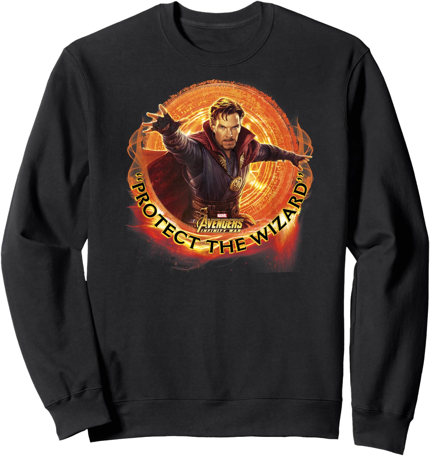 Marvel Infinity War Protect The Wizard Dr. Strange Sweatshirt - Sweatshirt | Black