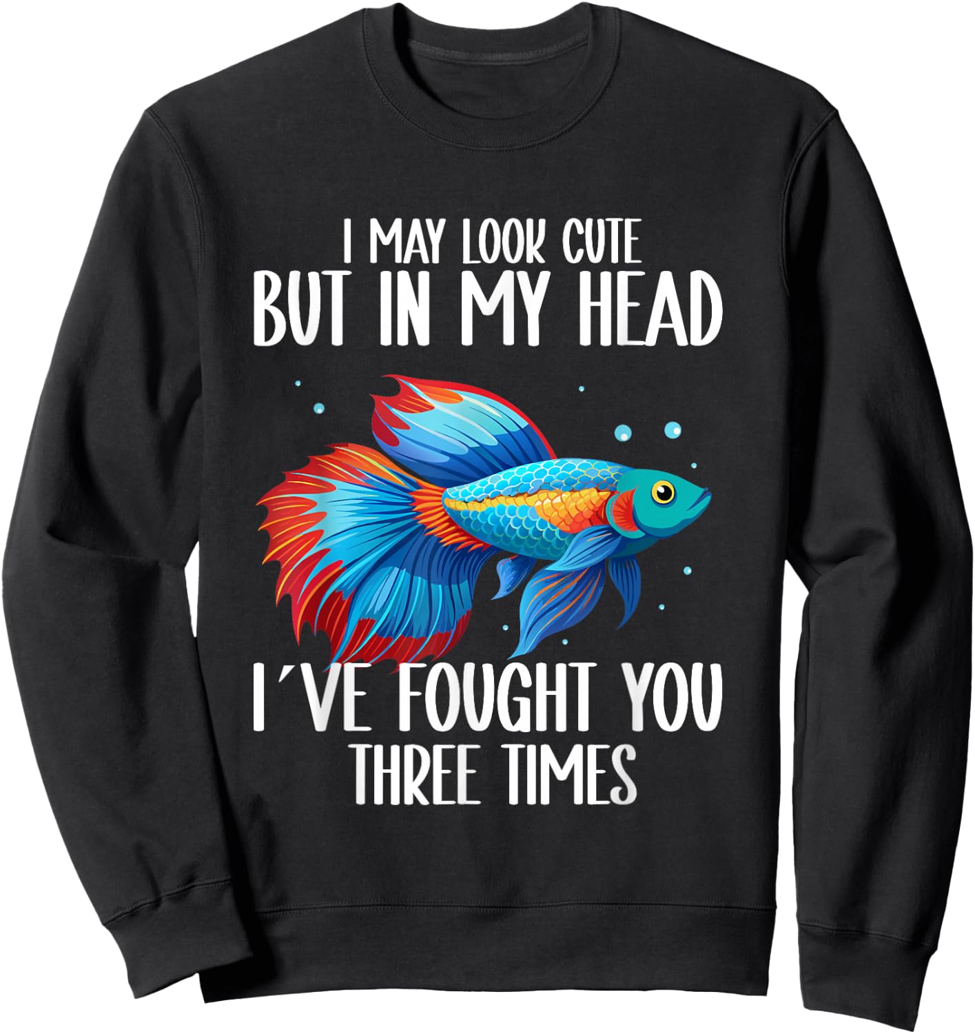 Betta Fish Owner Fishkeeper Aquarium Siamese Fighting Fish Sweatshirt - Sweatshirt | Black