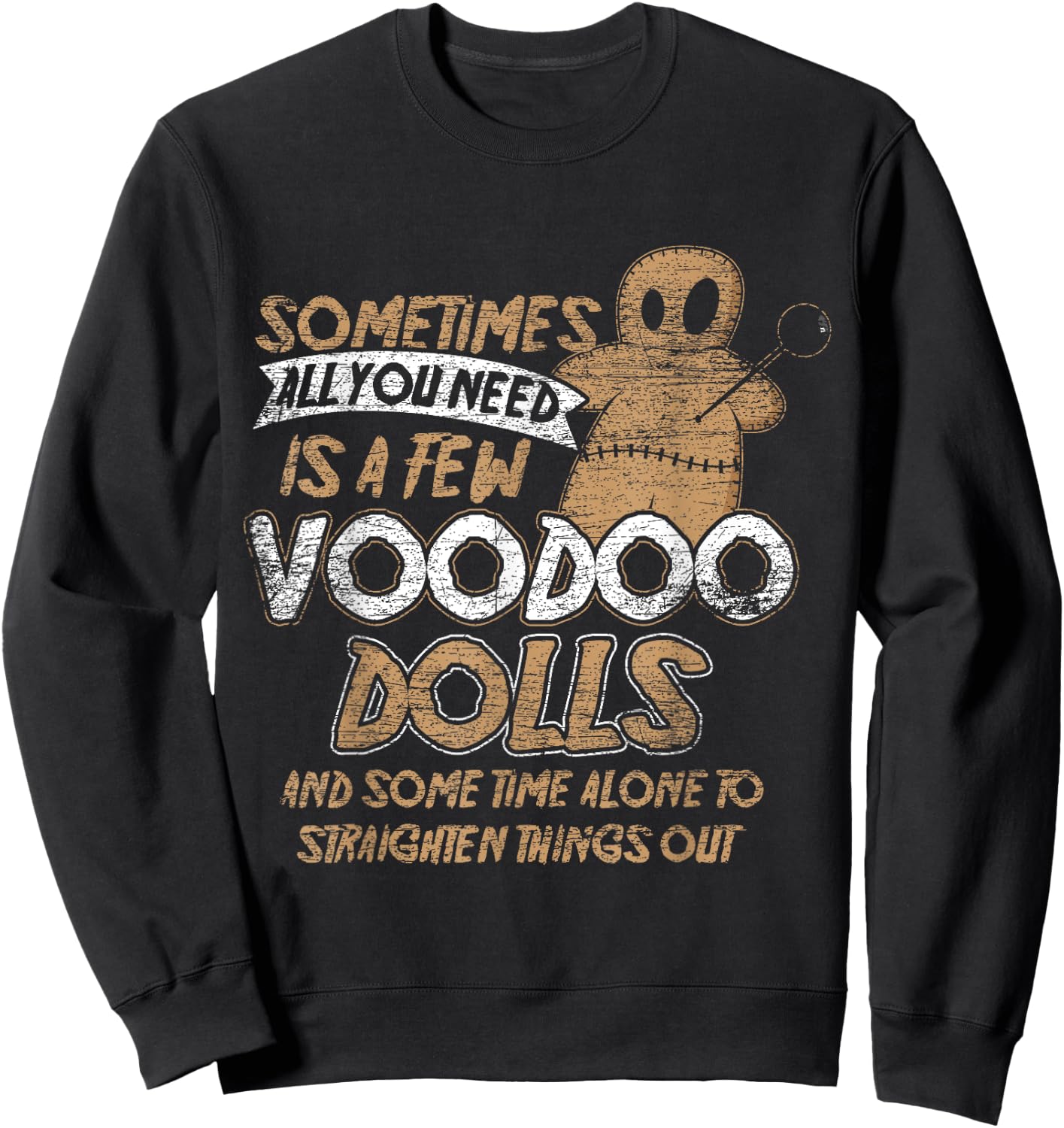 Doll Costume Gift Scary Karma Voodoo Halloween Sweatshirt - Sweatshirt | Black