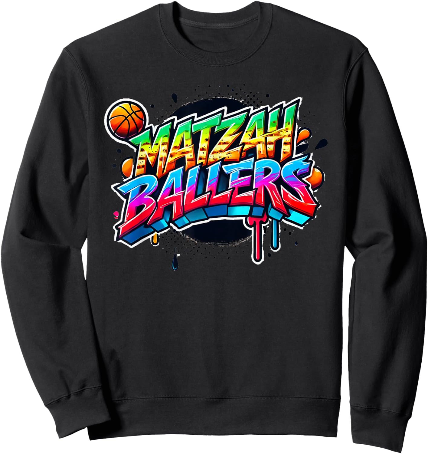 Matzah Ballers Basketball Team Matching Jewish Group Sports Sweatshirt - Sweatshirt | Black