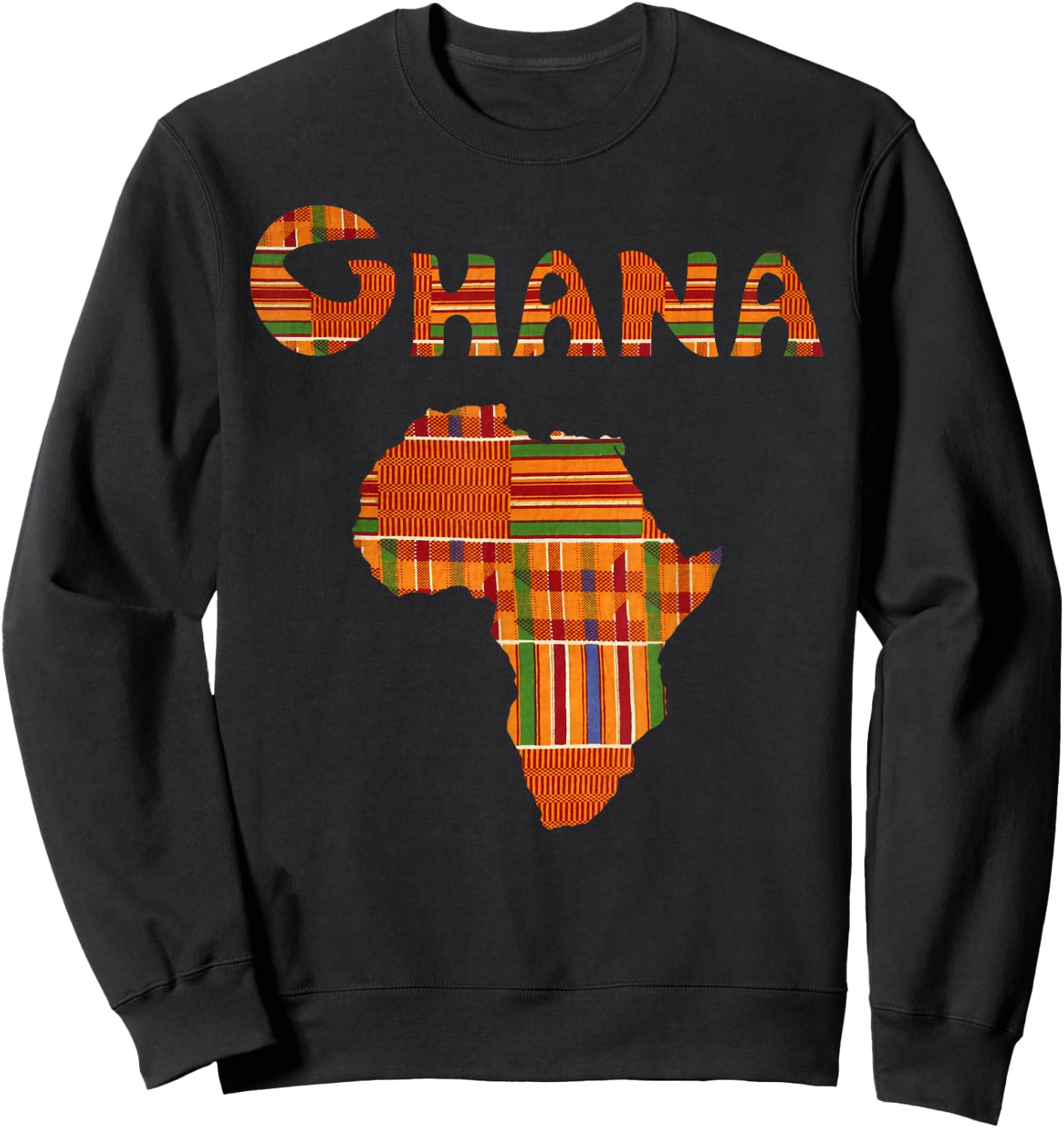 Ghana Shirt, Ghana , Ghana T Shirt, Africa Map, Kente Sweatshirt - Sweatshirt | Black
