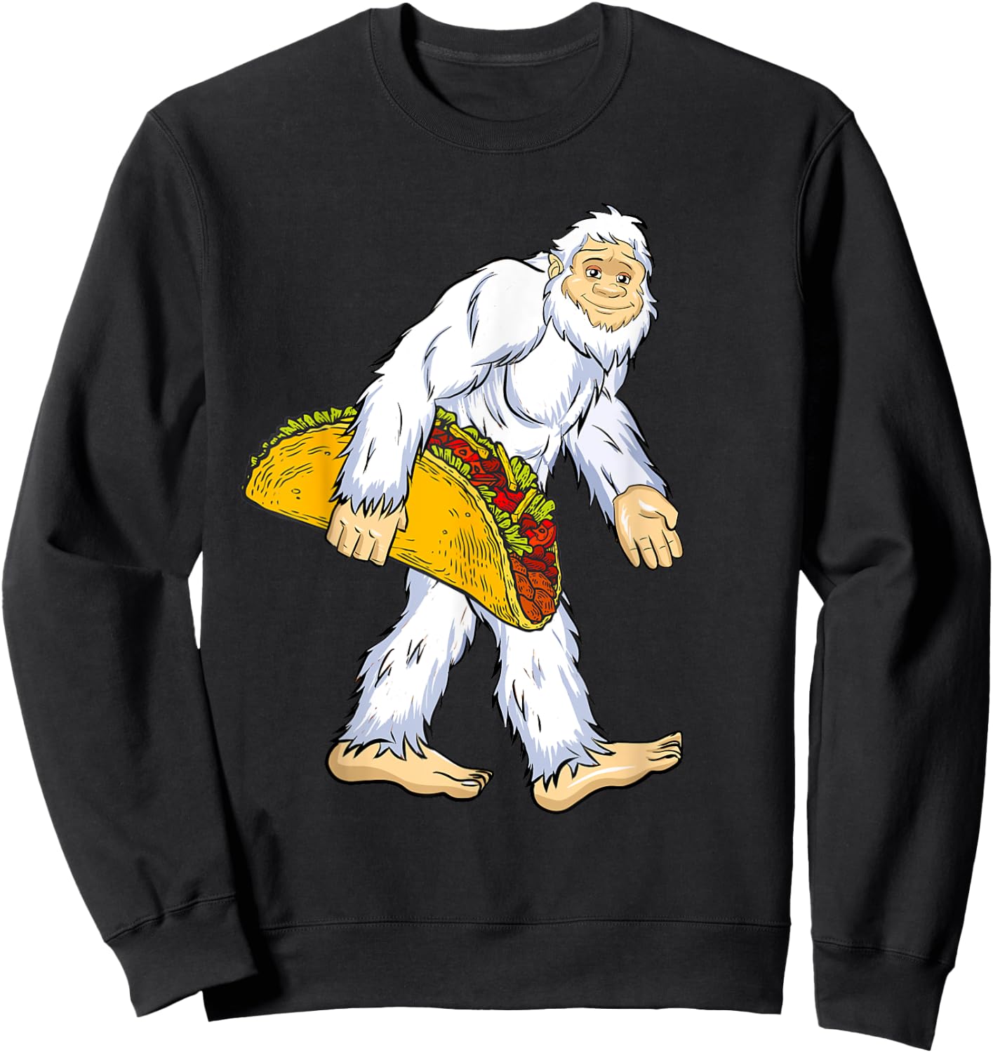 Yeti I Believe Lover Funny Monster Ape Man Tacos Snowman Sweatshirt - Sweatshirt | Black