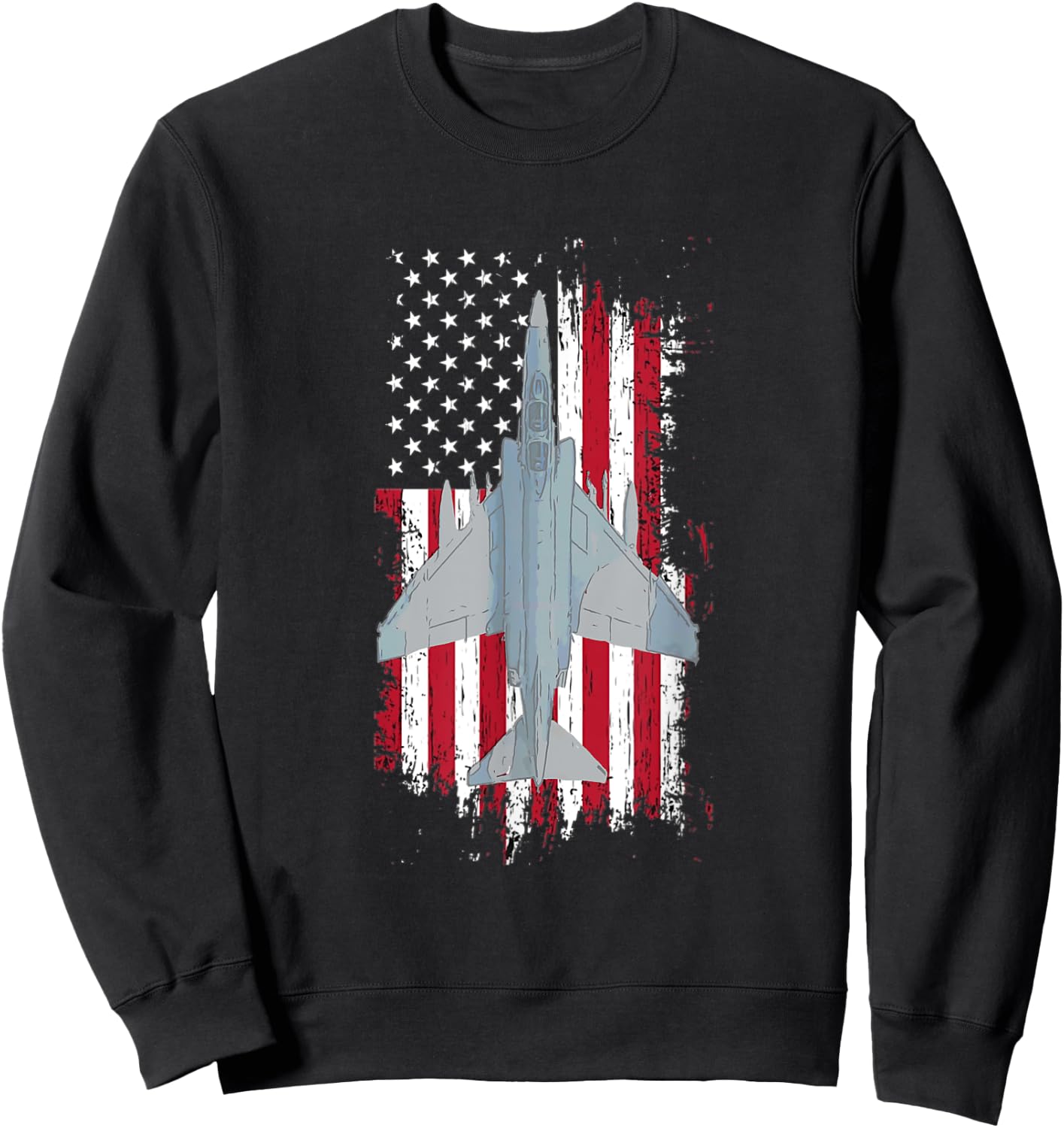 F-4 Phantom American Flag Military Aviation Shirt Women Men Sweatshirt - Sweatshirt | Black