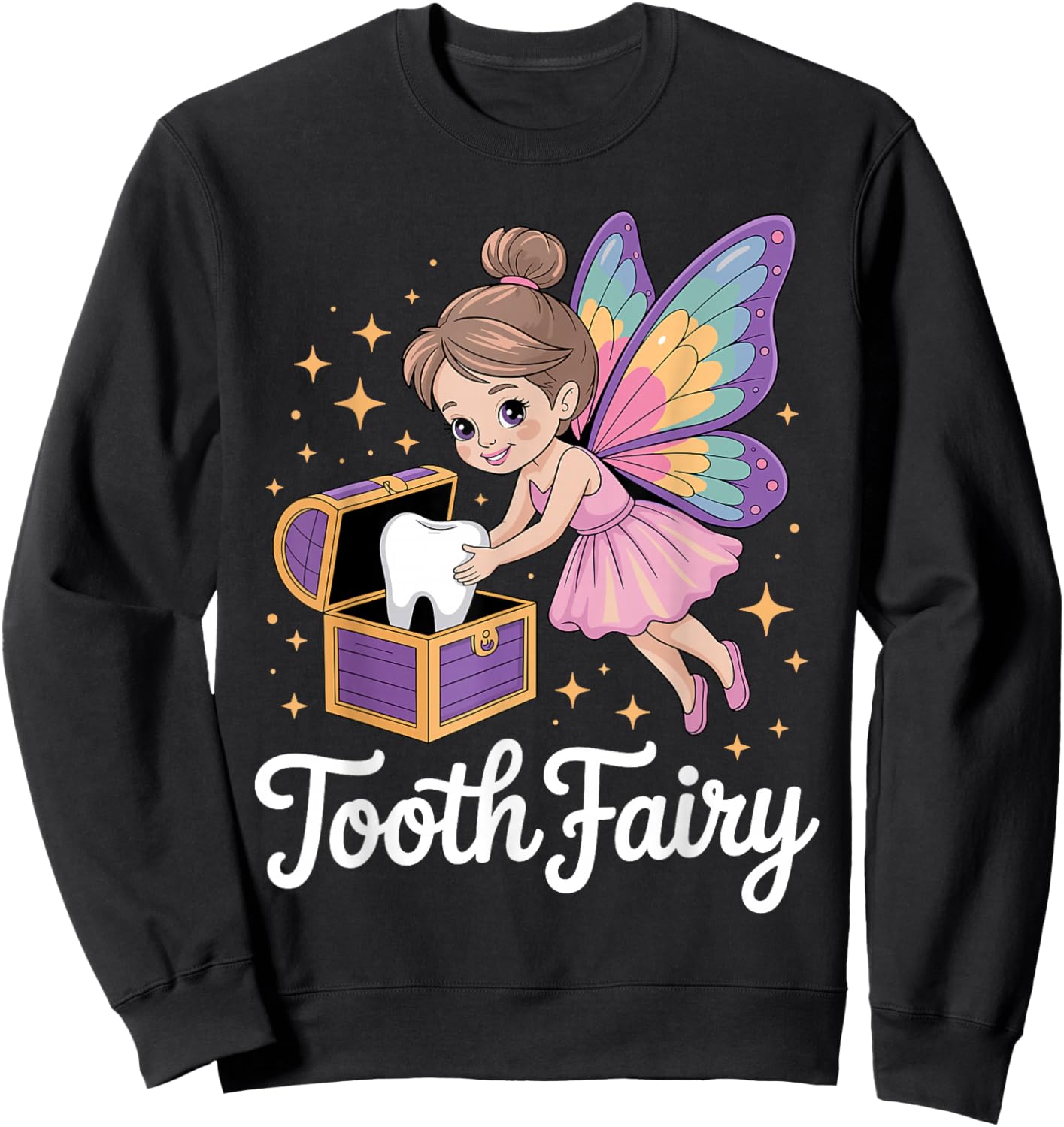 Best Tooth Fairy Costume Girls Dental Tooth Fairy Sweatshirt - Sweatshirt | Black