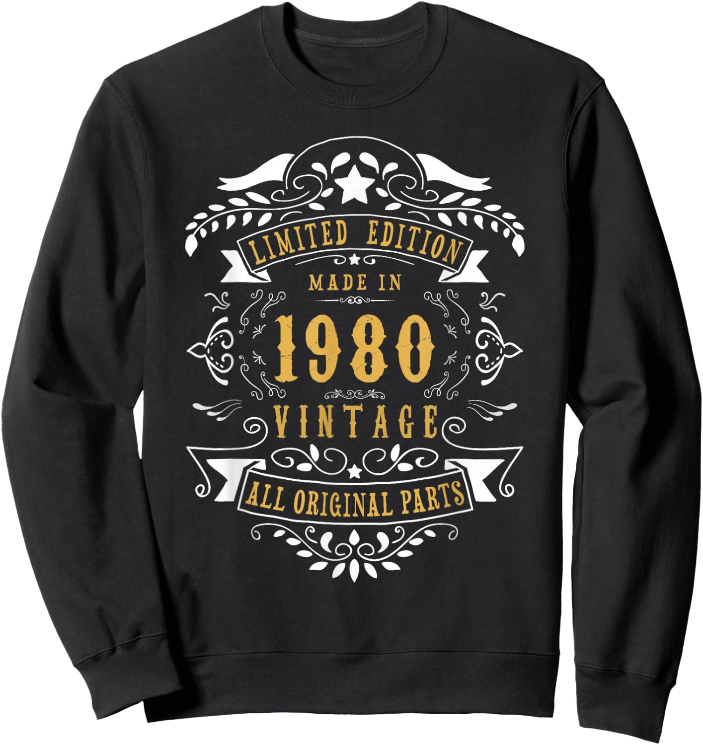46th Birthday Women 46 Years old Men Born 1980 46 Birthday Sweatshirt - Sweatshirt | Black