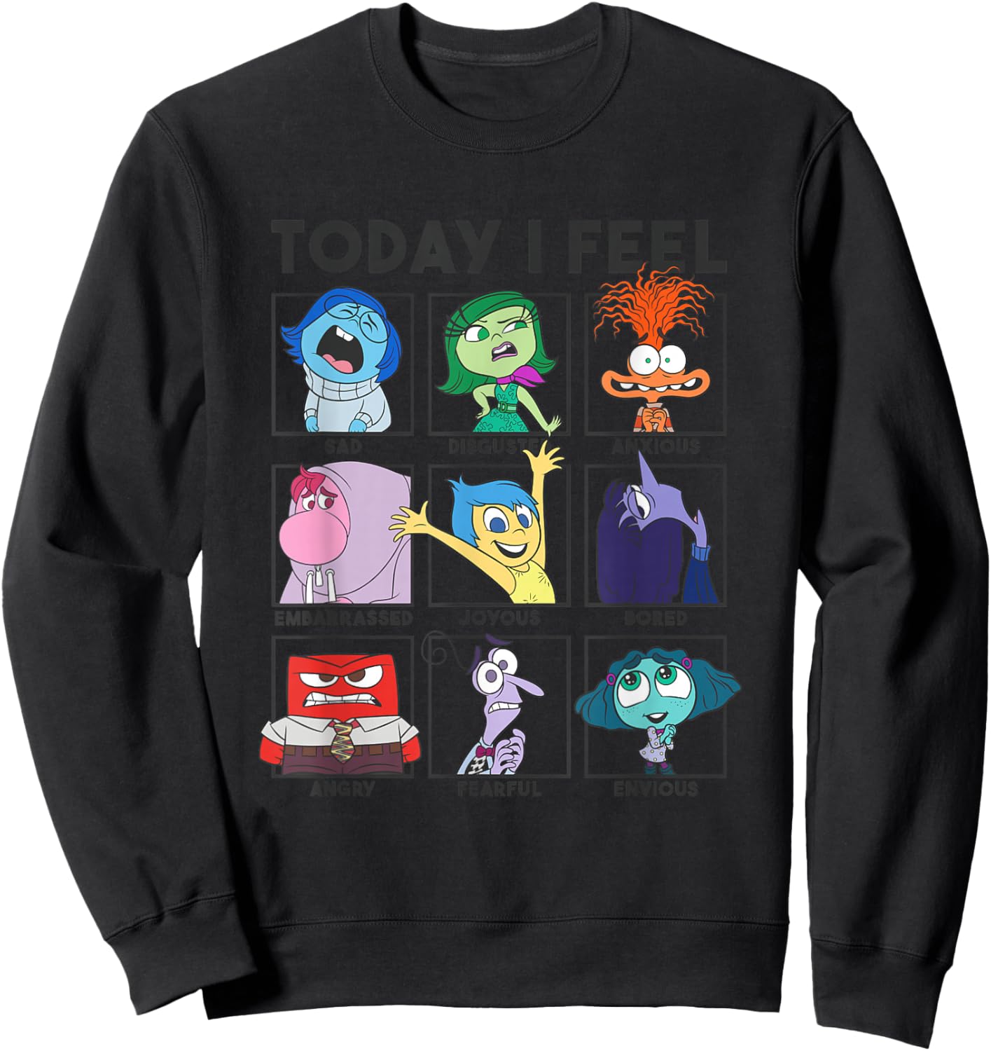 Disney Pixar Inside Out 2 Today I Feel... Vintage Panels Sweatshirt - Sweatshirt | Black