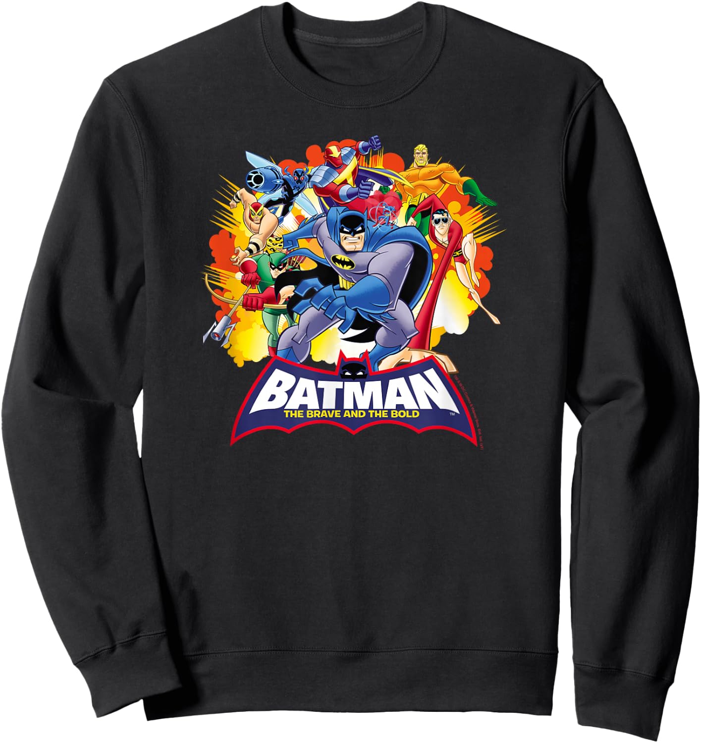 Batman: The Brave and the Bold Explosive Heroes T Shirt Sweatshirt - Sweatshirt | Black
