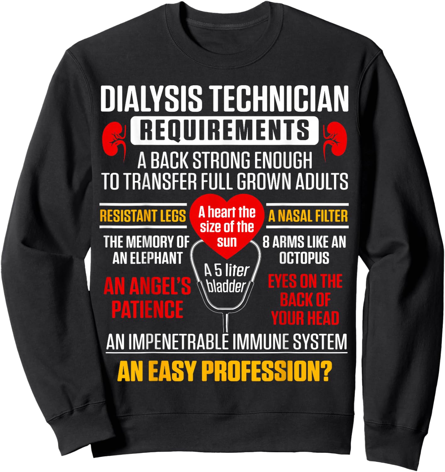 Dialysis Technician Require Nephrology Tech Sweatshirt - Sweatshirt | Black