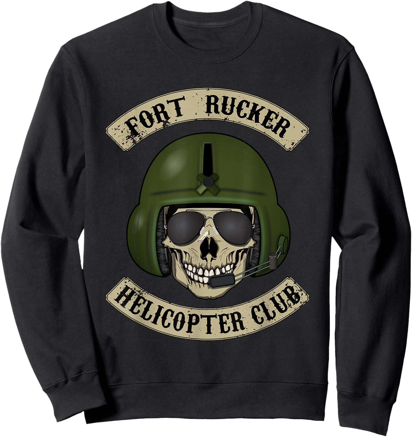 Fort Rucker Helicopter Club T shirt Pilot, Crew Chief Sweatshirt - Sweatshirt | Black