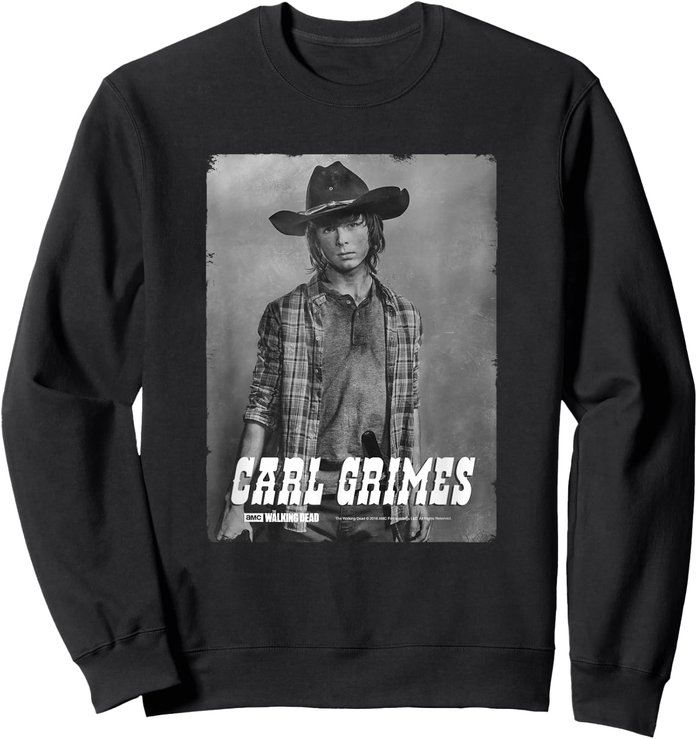The Walking Dead Carl Silver Portrait Sweatshirt - Sweatshirt | Black