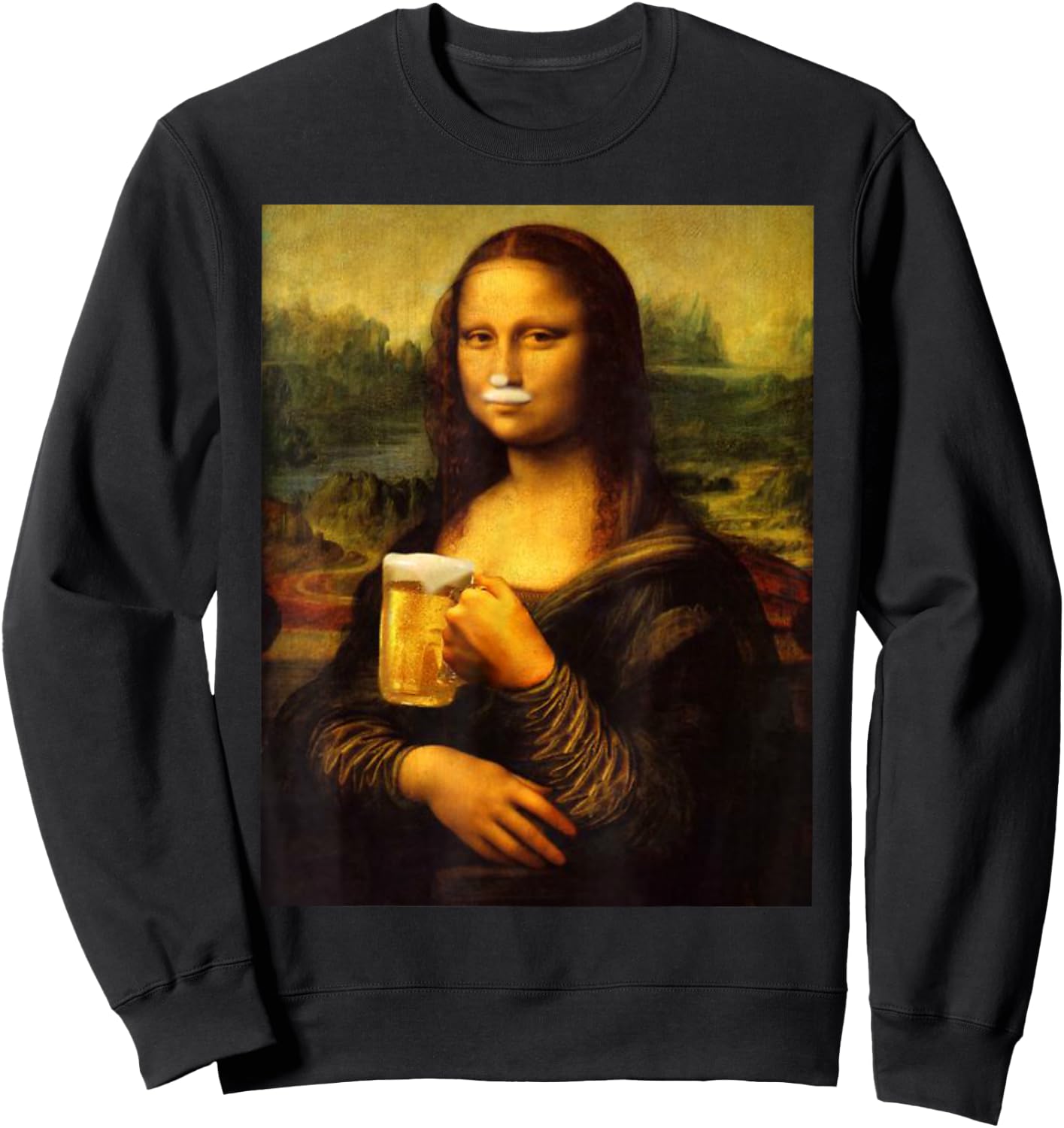 Mona Lisa Beer Hacken, Men, Shirt Women Sweatshirt - Sweatshirt | Black