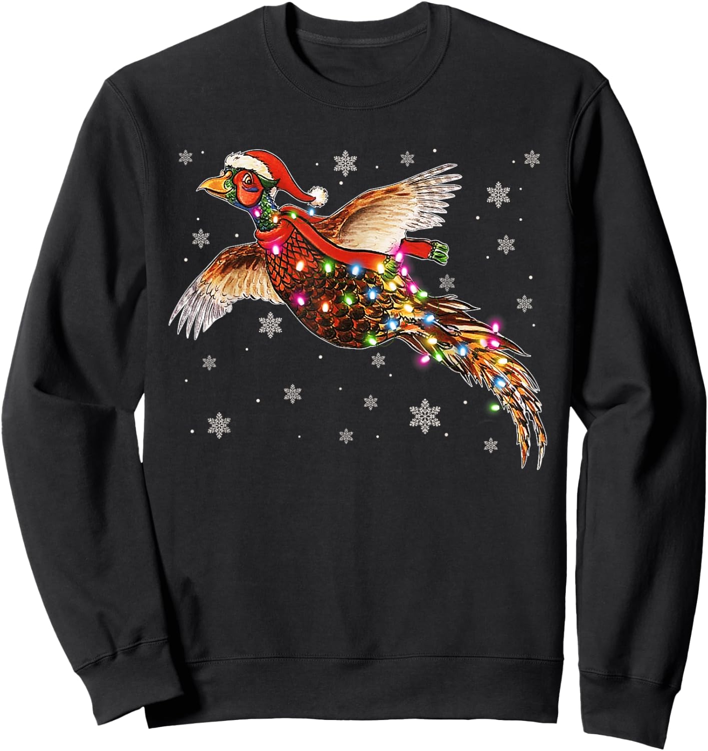 Pheasant Santa Hat Christmas For Pheasant Xmas Gift Sweatshirt - Sweatshirt | Black