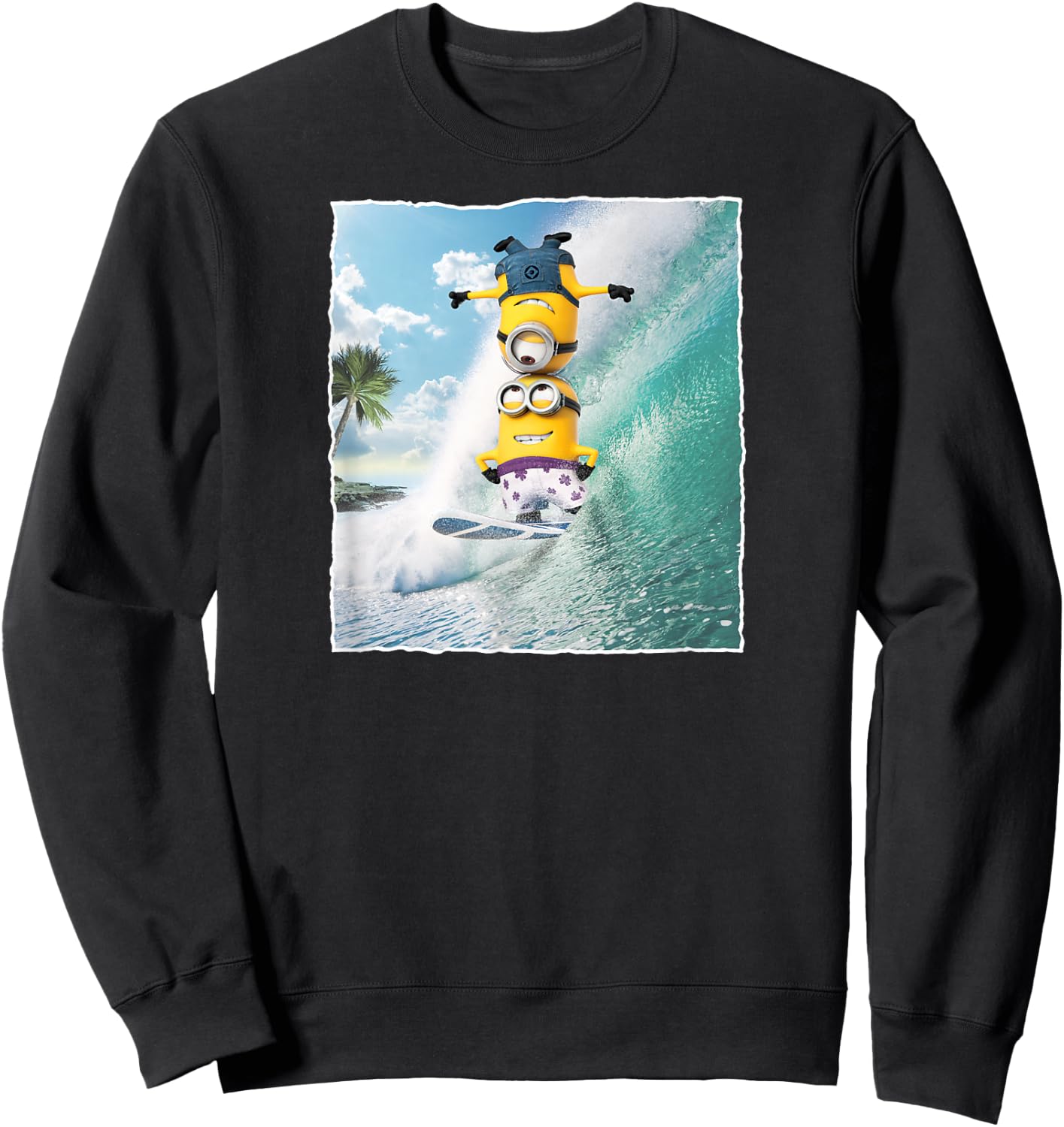 Despicable Me Minions Dave And Stuart Surf Graphic Sweatshirt - Sweatshirt | Black
